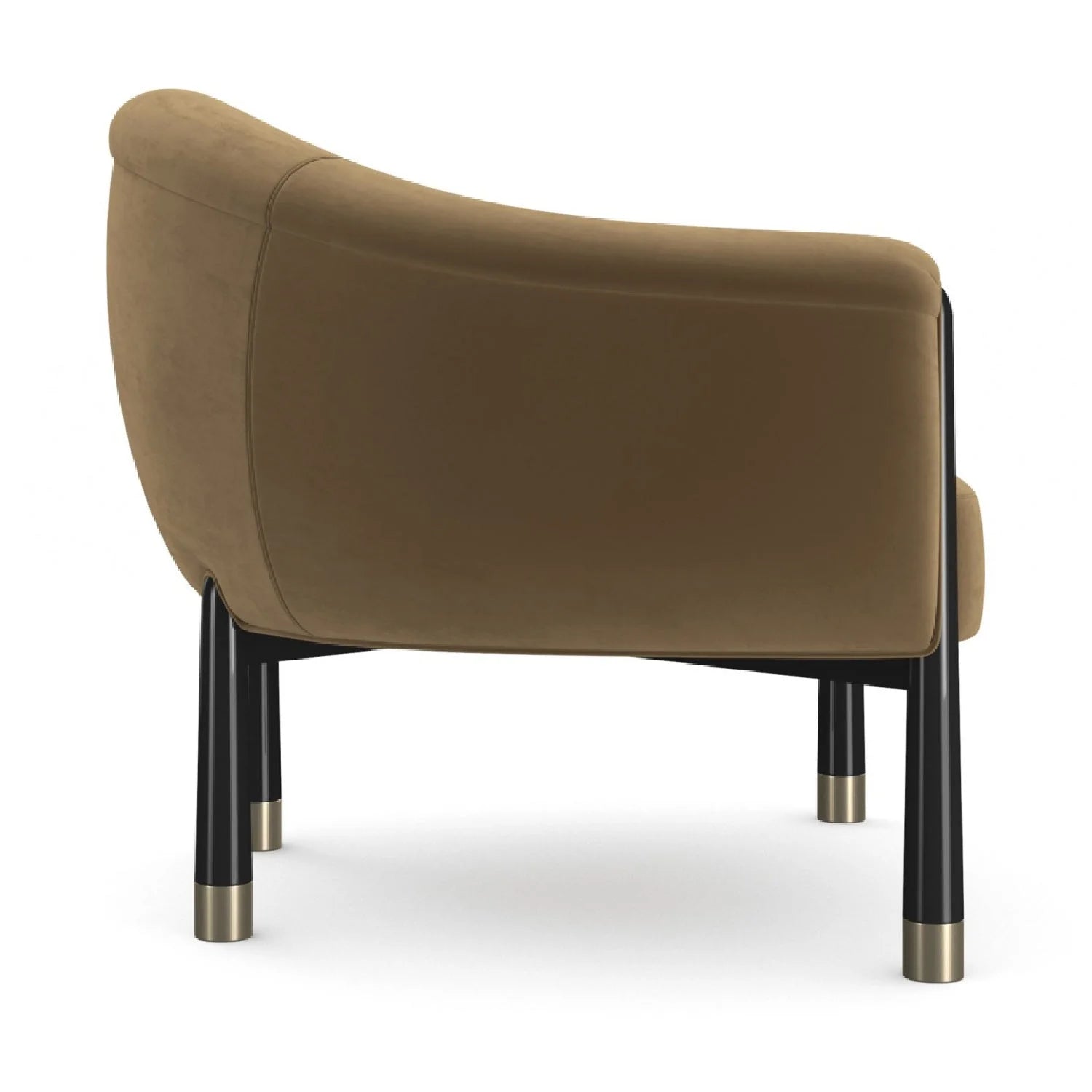 Luxury Velvet Curved Accent Chair Modern Italian Style for Villa
