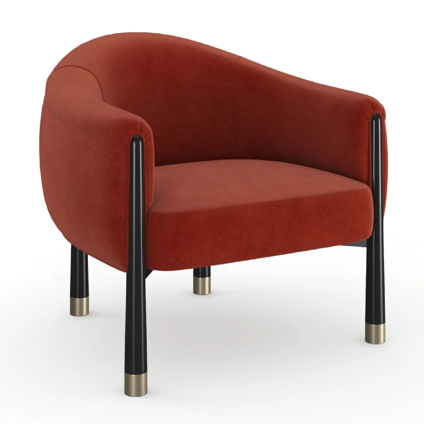 Luxury Velvet Curved Accent Chair Modern Italian Style for Villa
