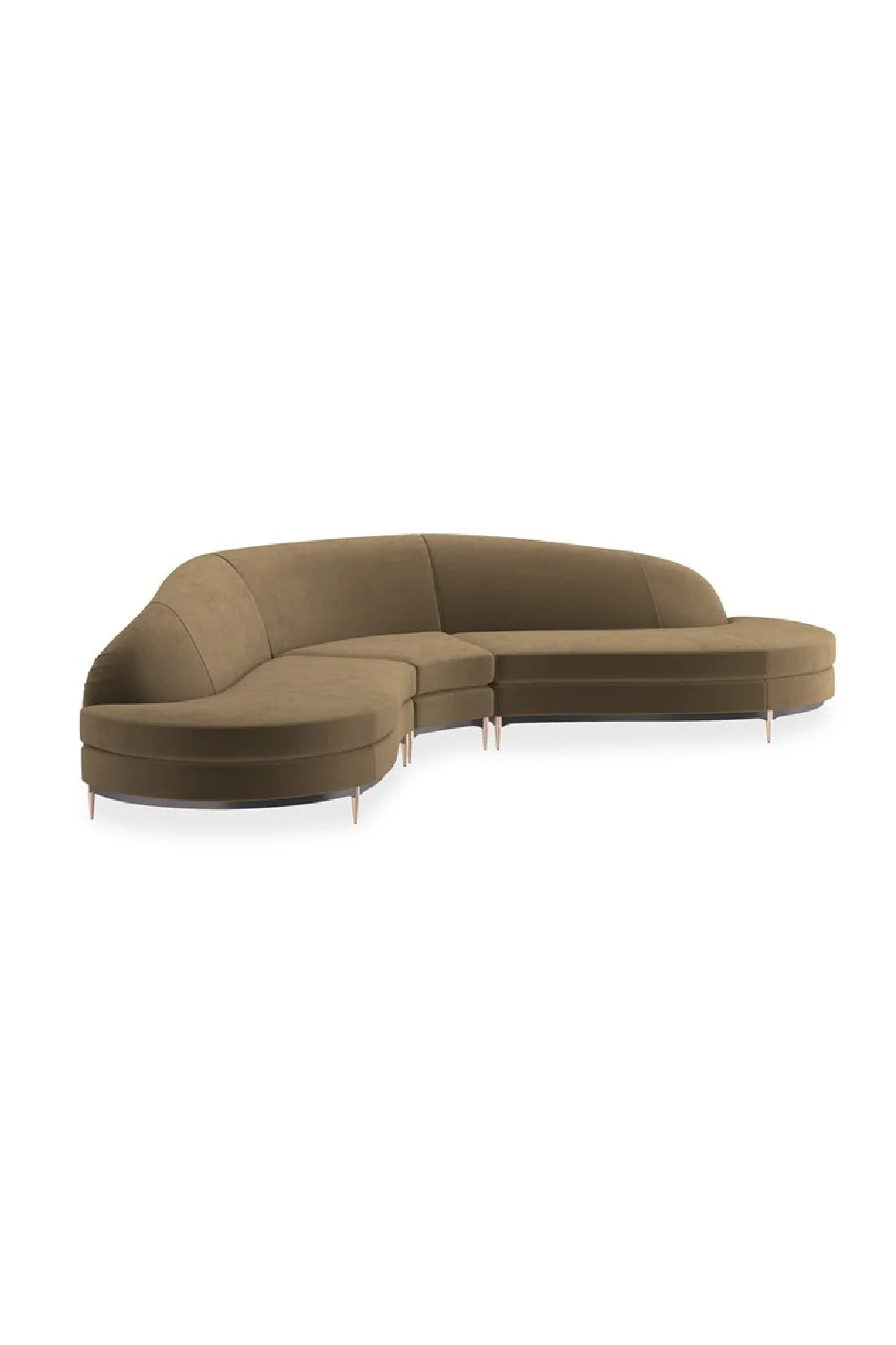 Luxury Velvet Fabric Sectional Sofa Modern Italian Style for Villa