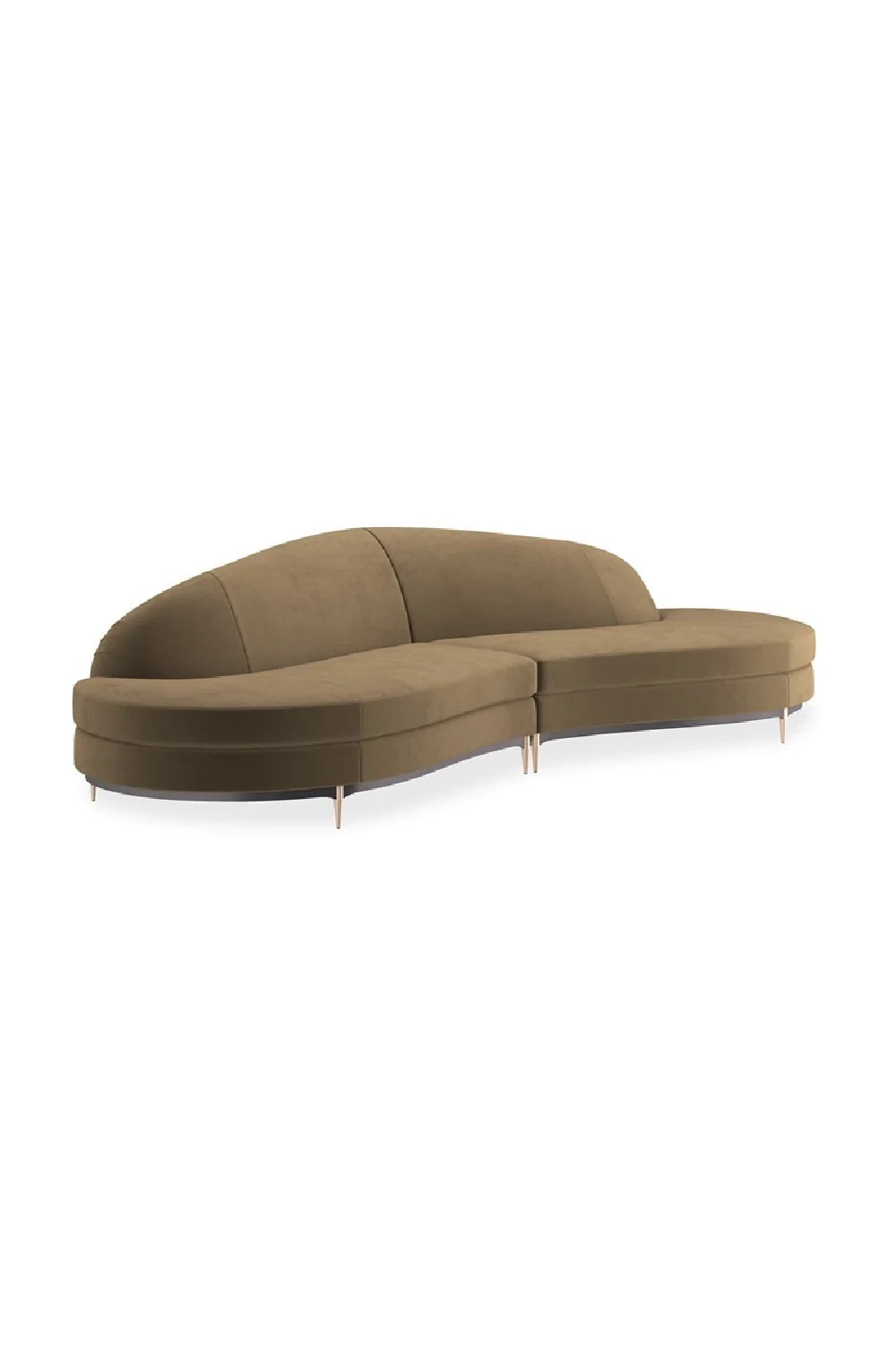 Luxury Velvet Fabric Sectional Sofa Modern Italian Style for Villa