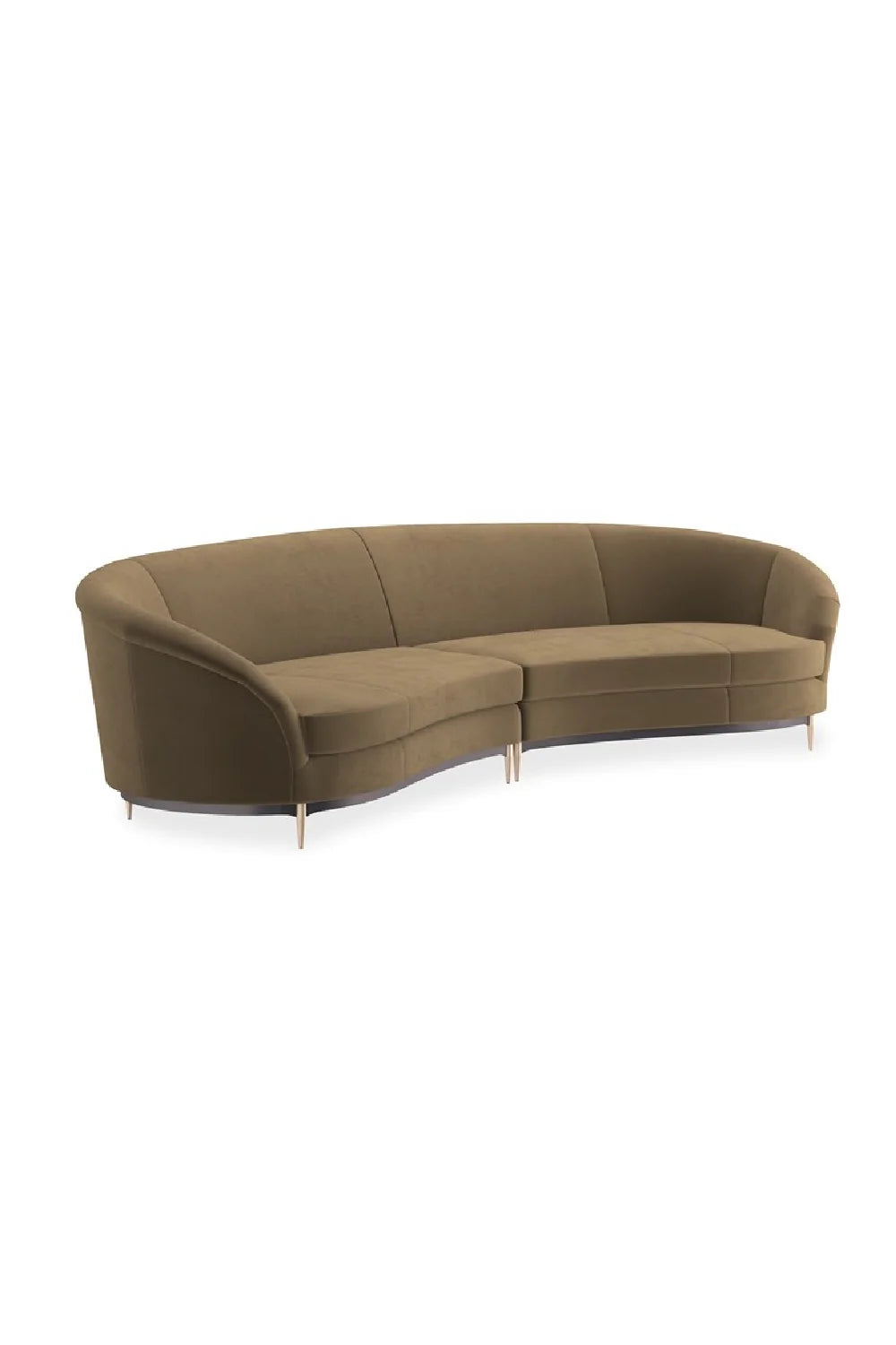 Luxury Velvet Fabric Sectional Sofa Modern Italian Style for Villa