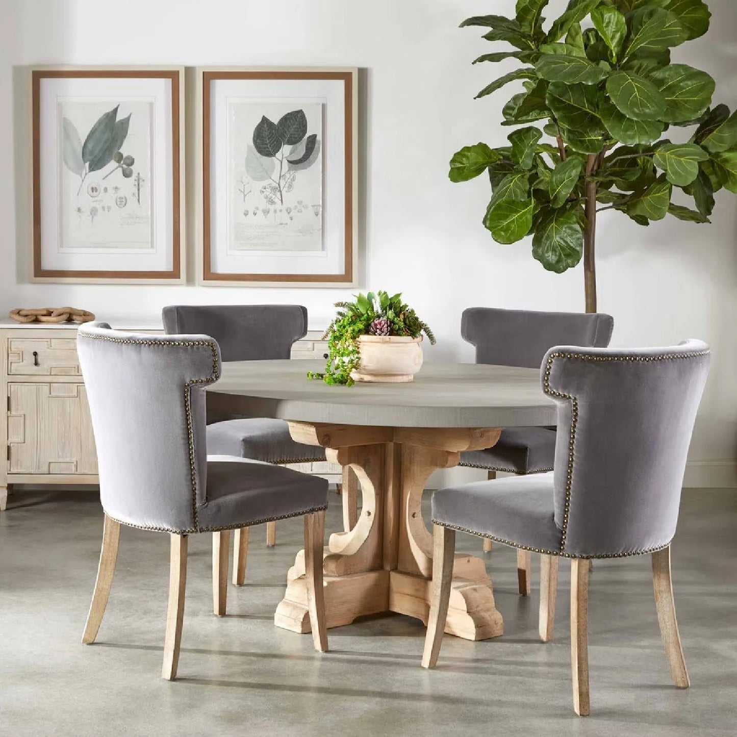Luxury Velvet Modern Dining Chair European Style for Villa