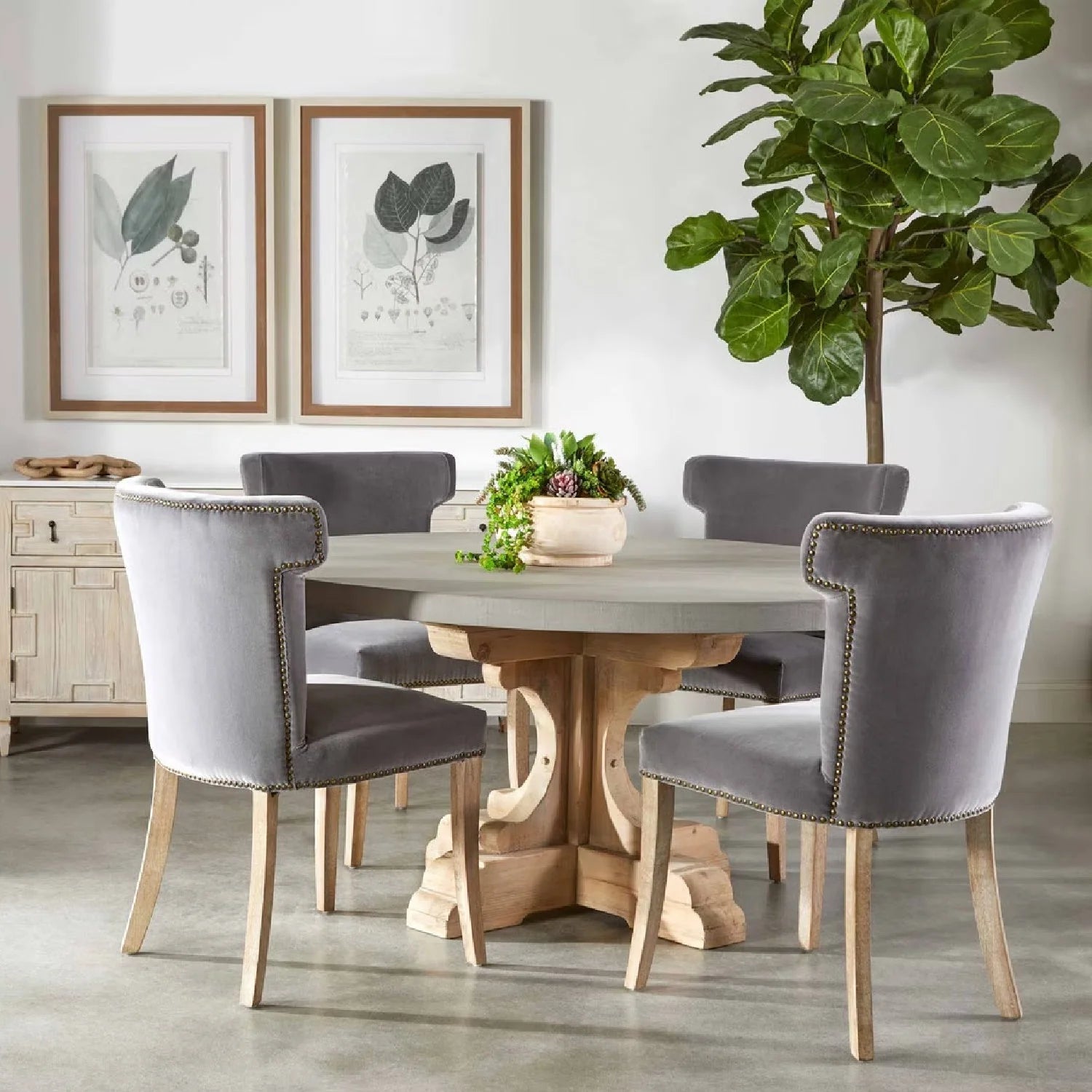 Luxury Velvet Modern Dining Chair European Style for Villa