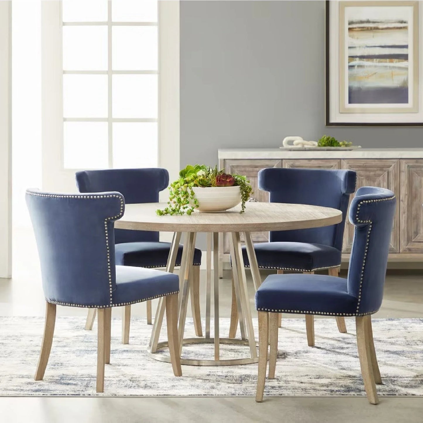 Luxury Velvet Modern Dining Chair European Style for Villa