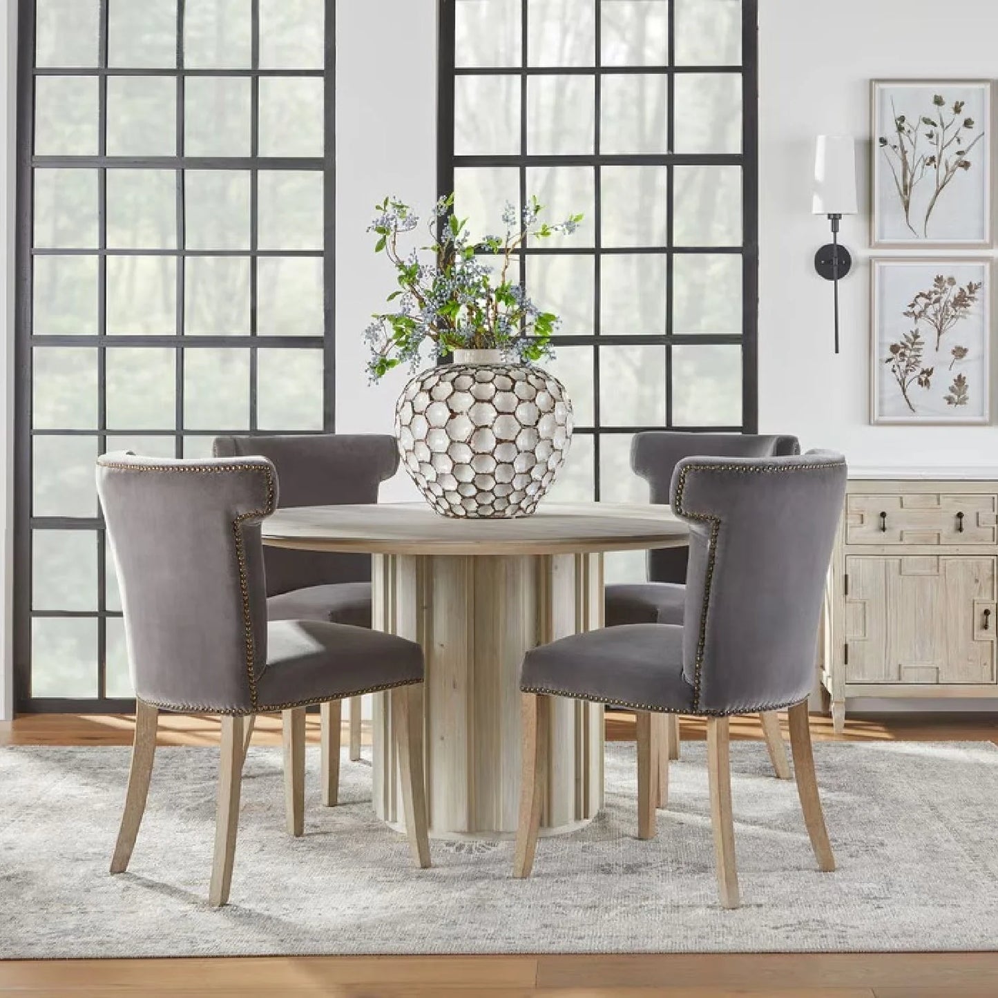 Luxury Velvet Modern Dining Chair European Style for Villa