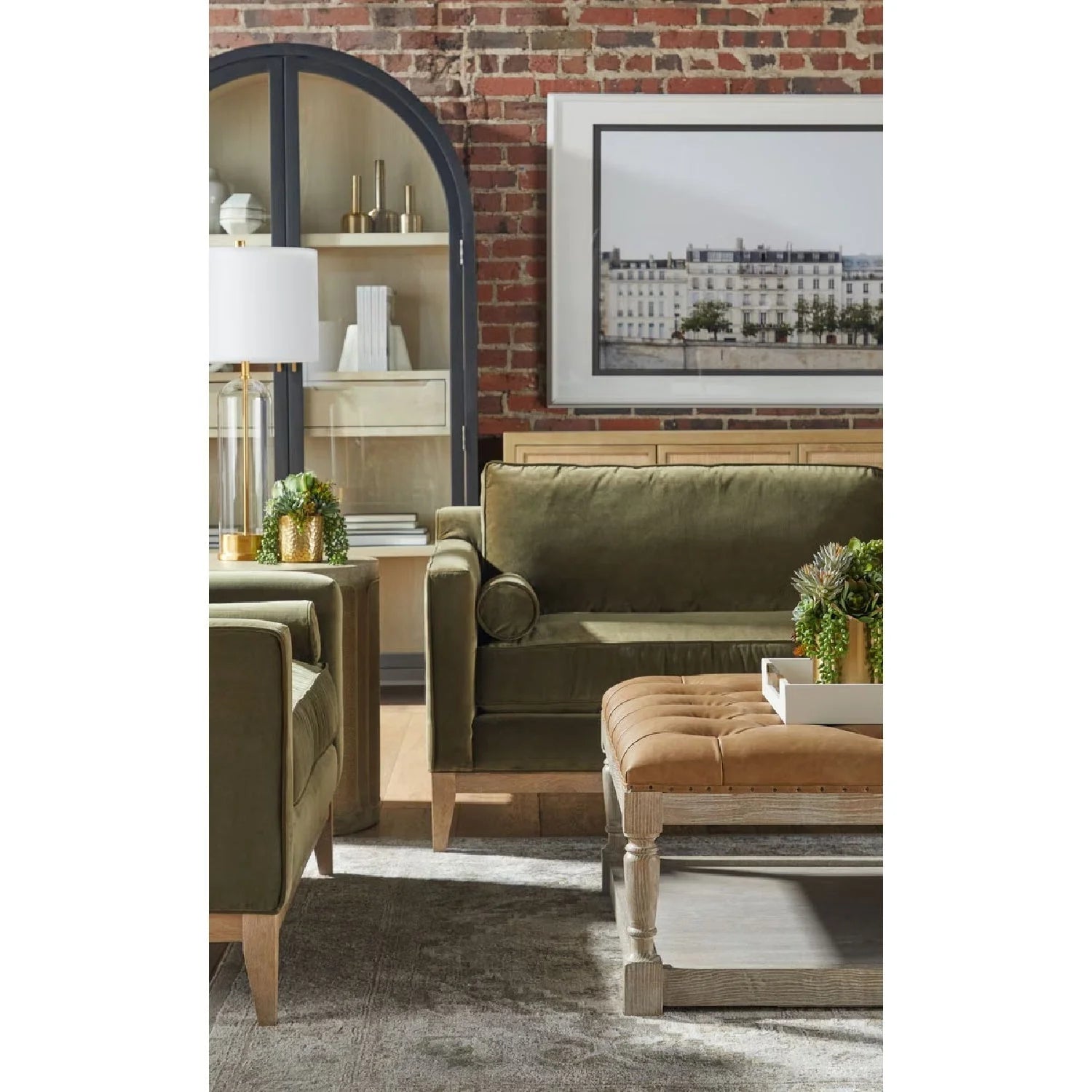 Luxury Velvet Modern Post-Modern Sofa Modern Italian Style for Villa
