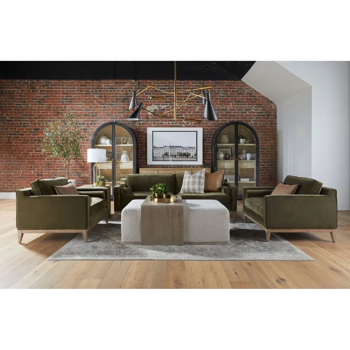 Luxury Velvet Modern Post-Modern Sofa Modern Italian Style for Villa