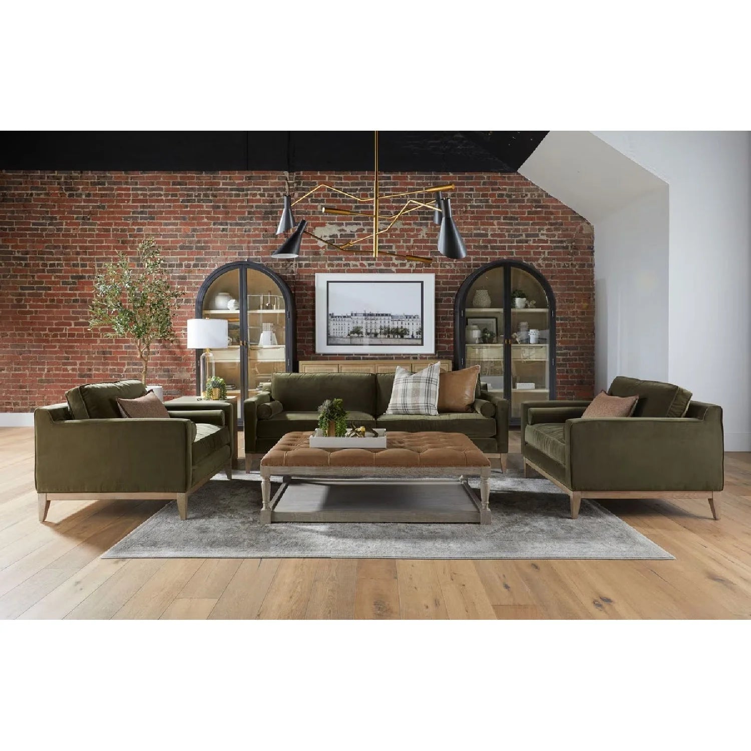 Luxury Velvet Modern Post-Modern Sofa Modern Italian Style for Villa