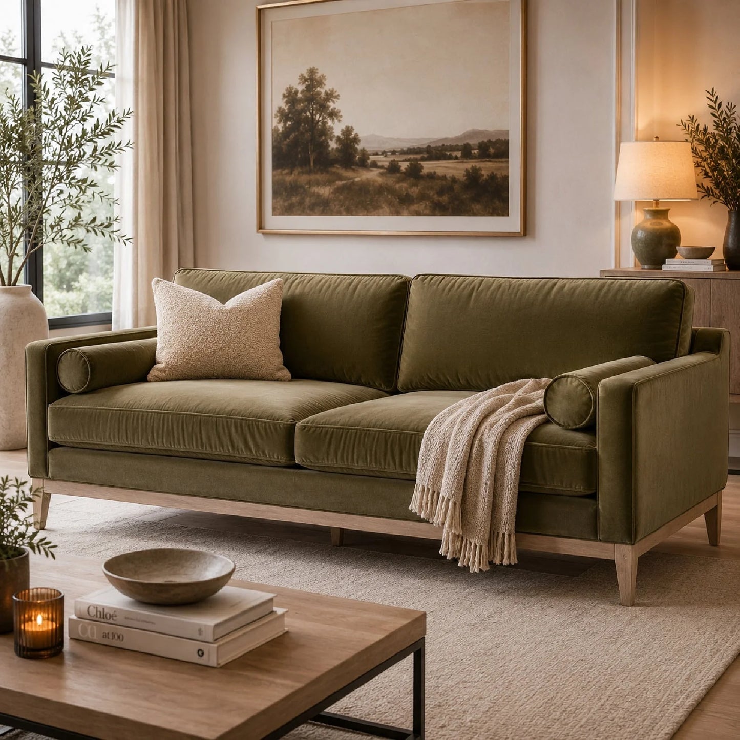 Luxury Velvet Modern Post-Modern Sofa Modern Italian Style for Villa