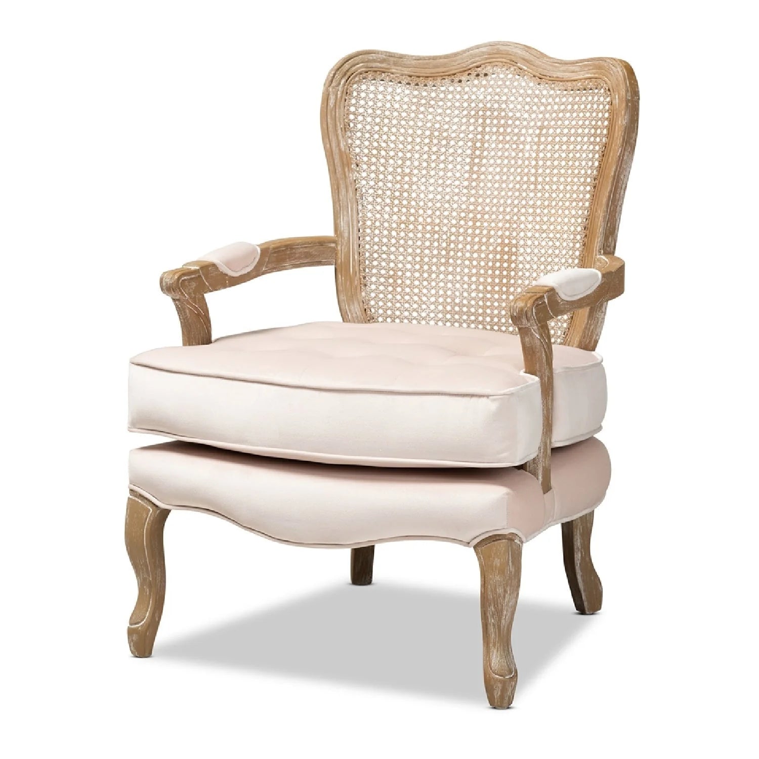 Luxury Velvet Oak Accent Chair European Style for Villa