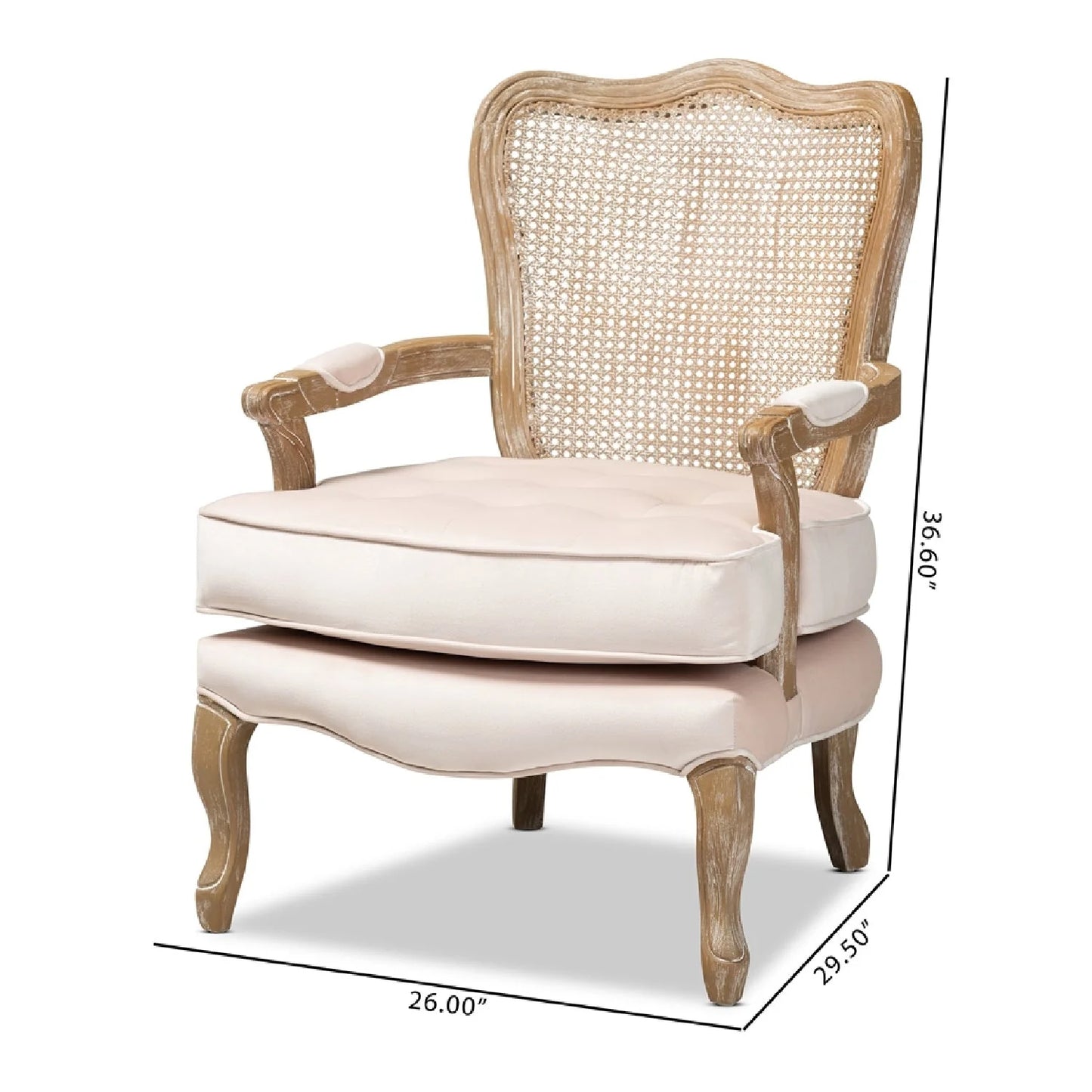 Luxury Velvet Oak Accent Chair European Style for Villa