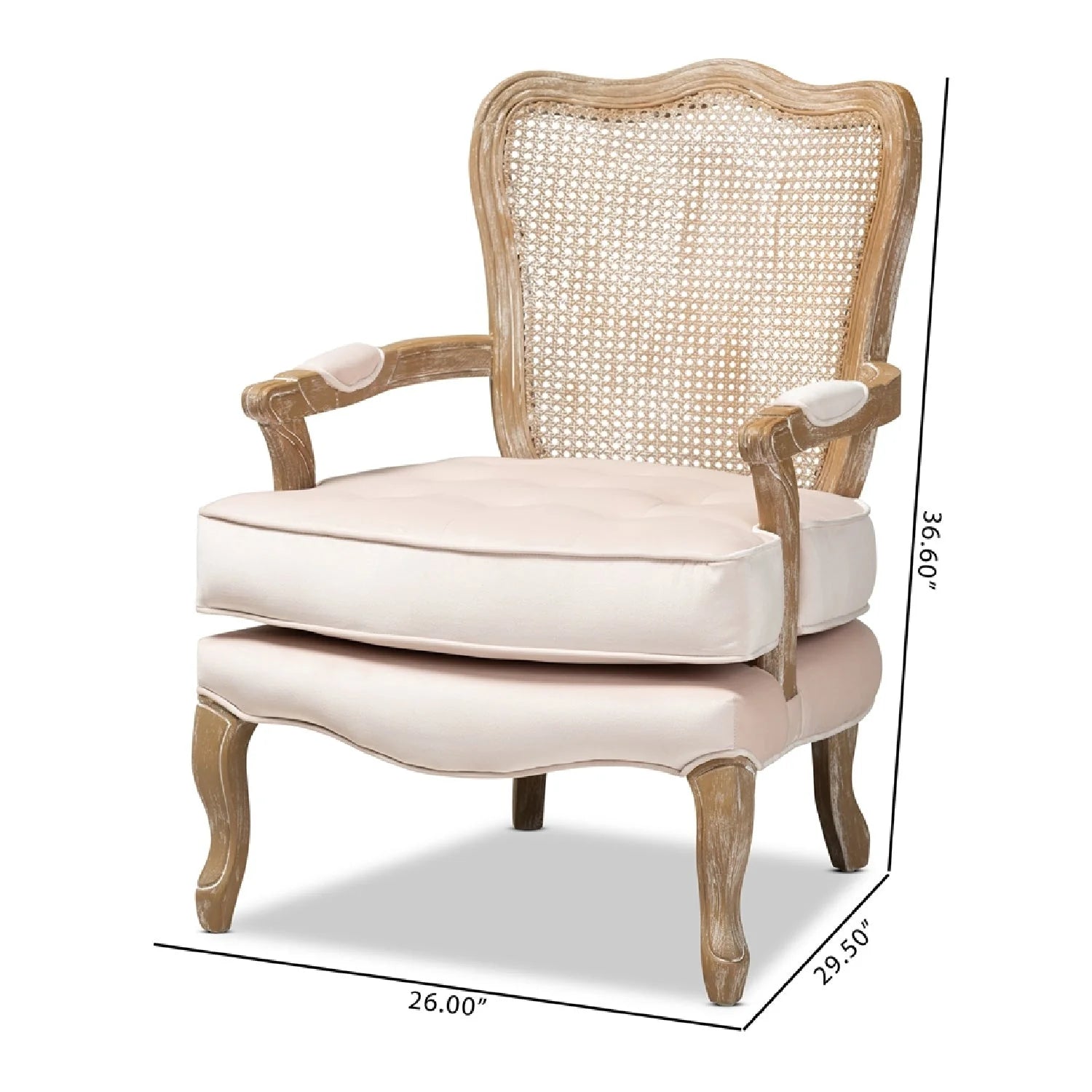 Luxury Velvet Oak Accent Chair European Style for Villa
