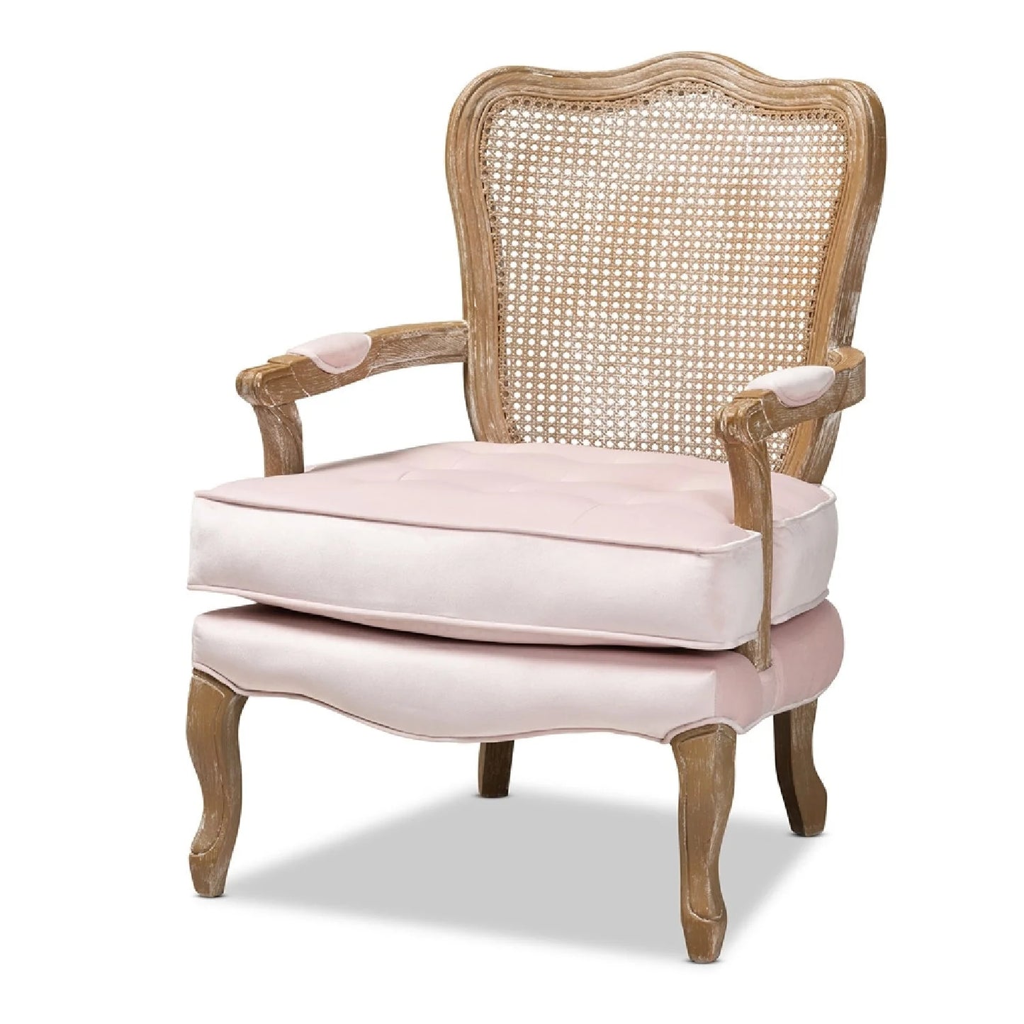 Luxury Velvet Oak Accent Chair European Style for Villa