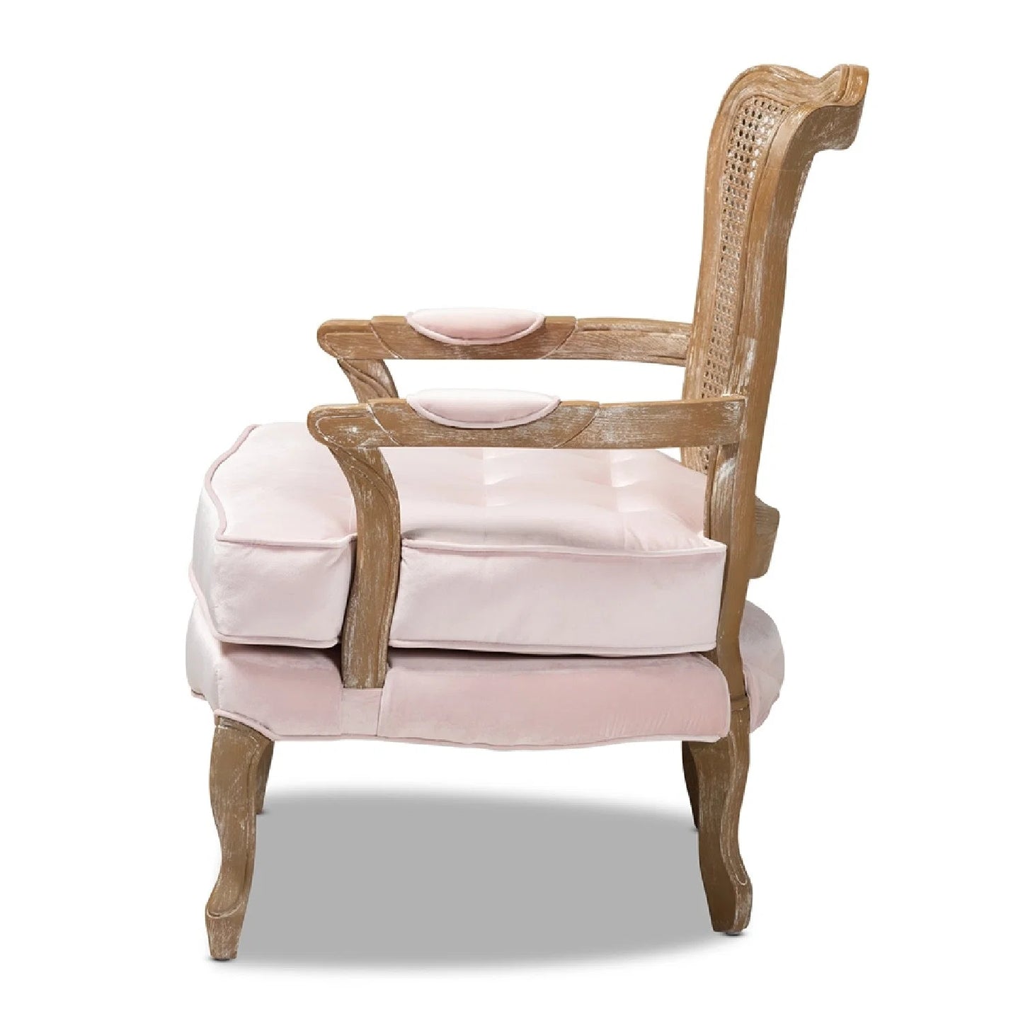 Luxury Velvet Oak Accent Chair European Style for Villa