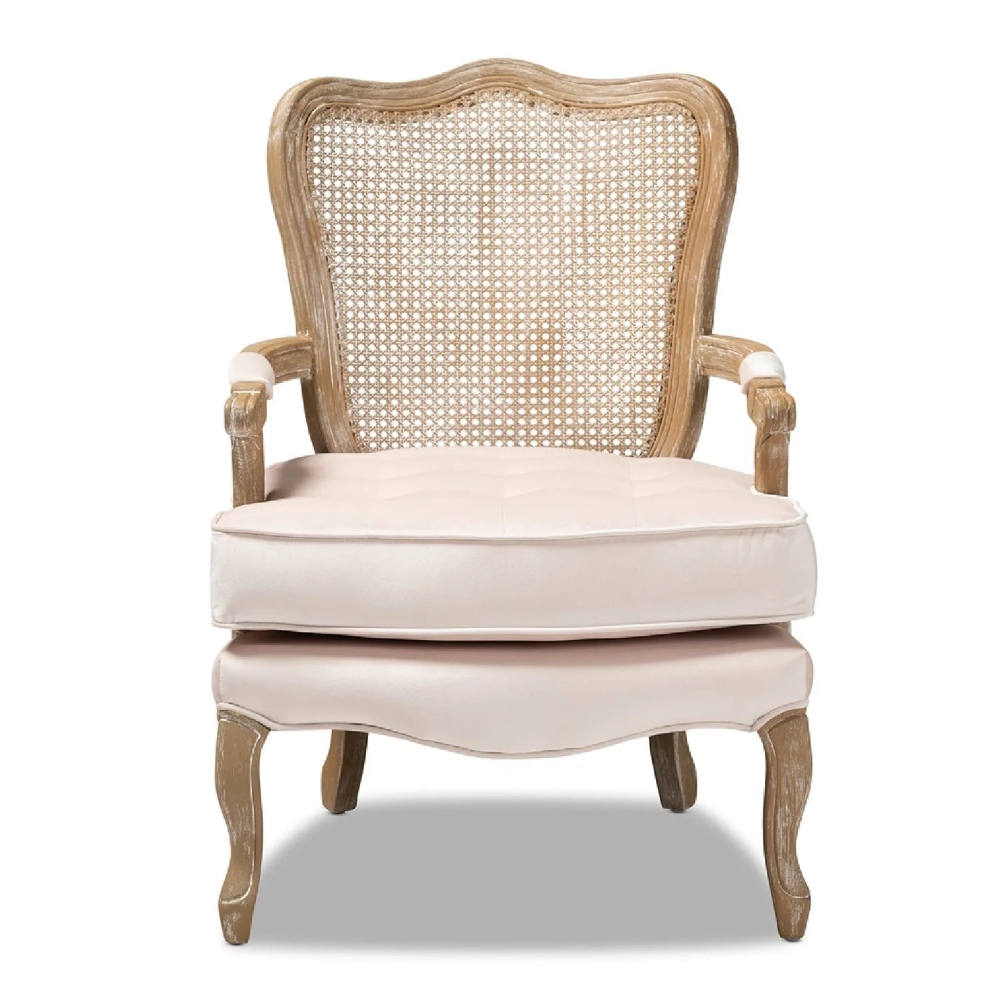 Luxury Velvet Oak Accent Chair European Style for Villa