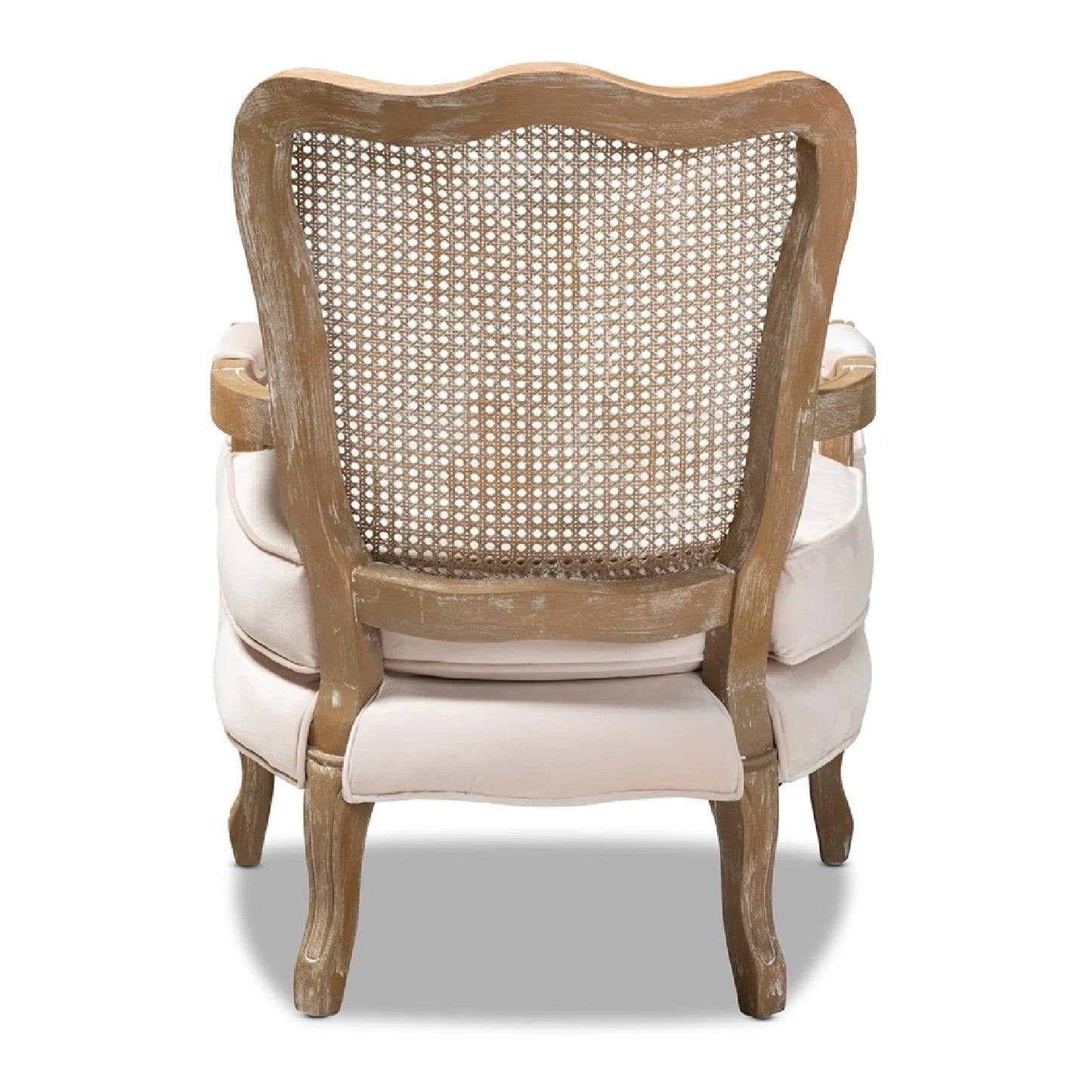 Luxury Velvet Oak Accent Chair European Style for Villa