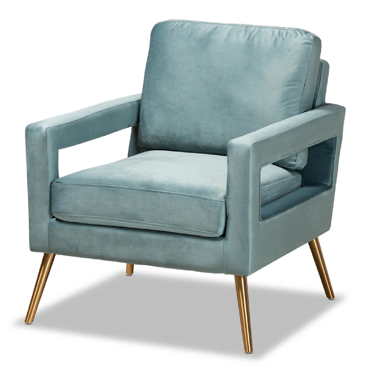Luxury Velvet Open-Armed Accent Chair Modern Italian Style for Villa