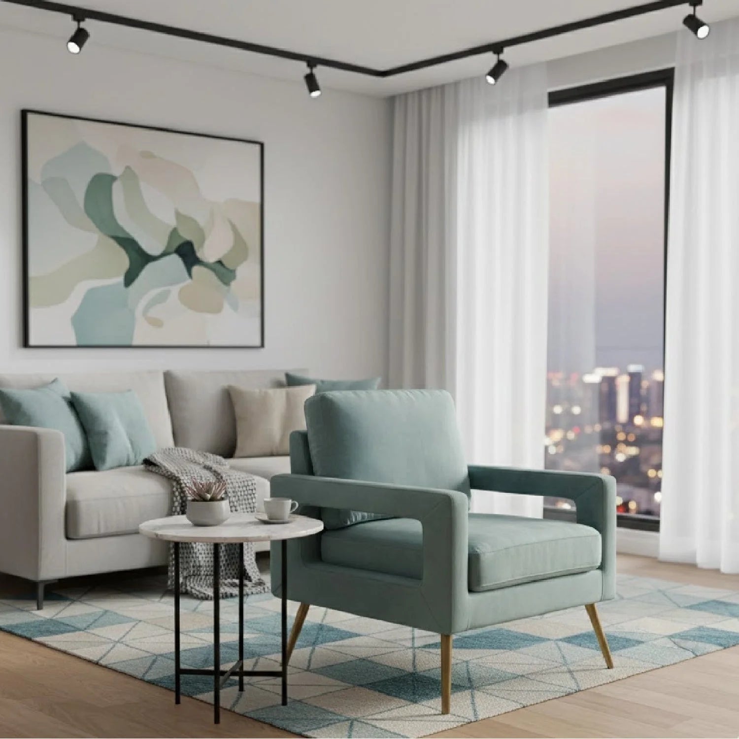Luxury Velvet Open-Armed Accent Chair Modern Italian Style for Villa