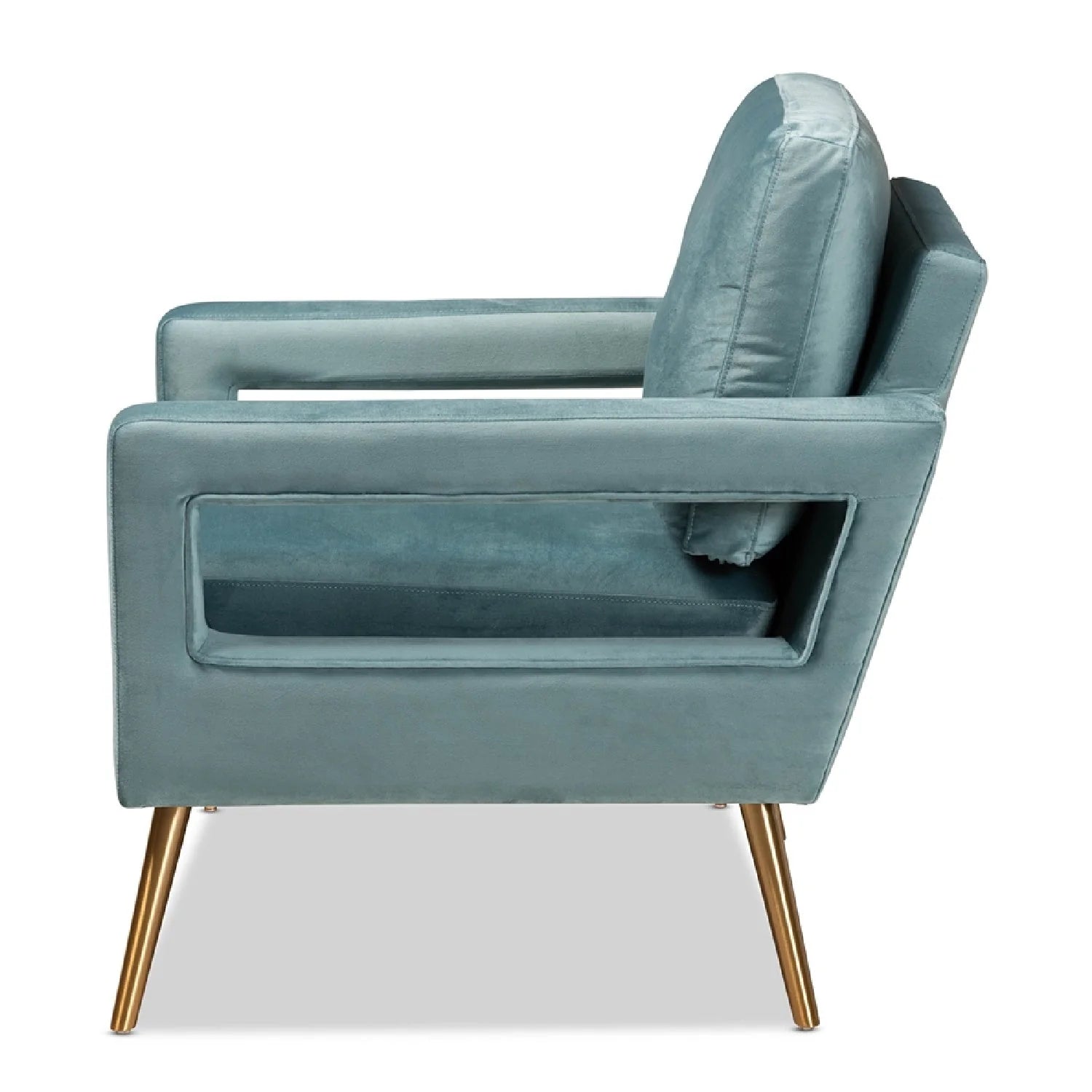 Luxury Velvet Open-Armed Accent Chair Modern Italian Style for Villa
