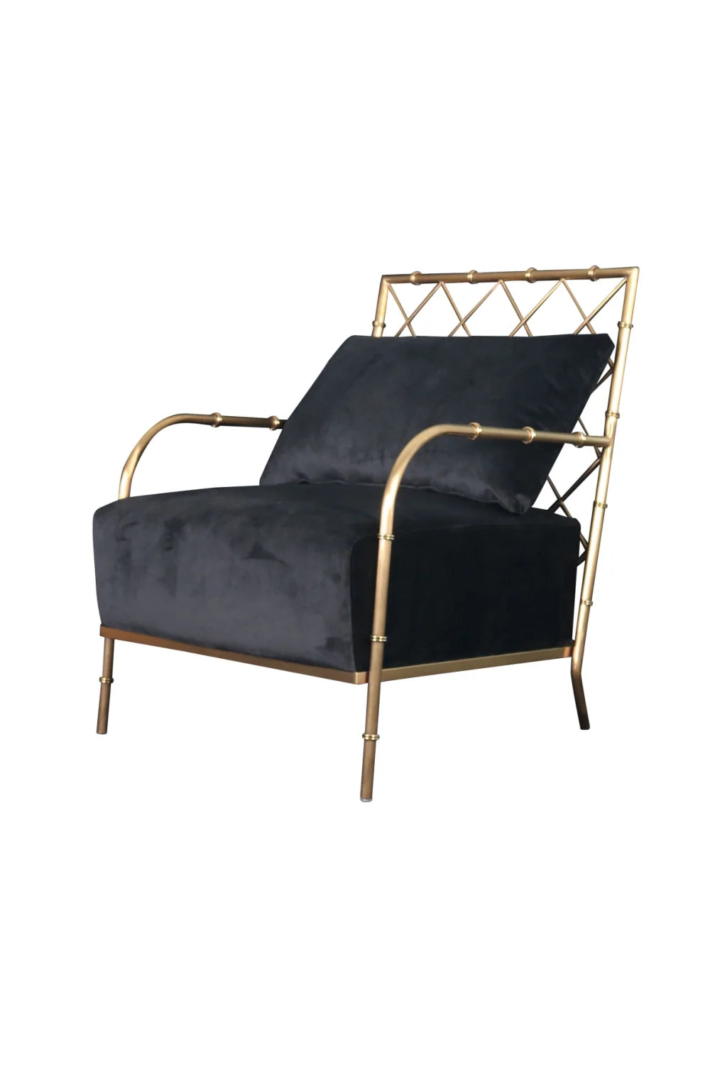 Luxury Velvet Padded Accent Lounge Chair Modern Italian Style for Villa