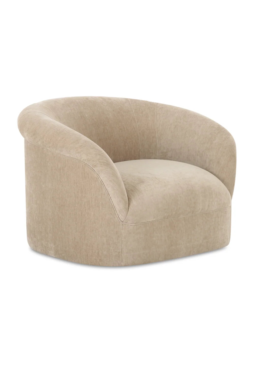 Luxury Velvet Rolled Arm Lounge Chair Modern Italian Style for Villa