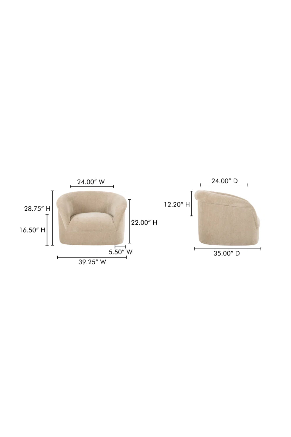 Luxury Velvet Rolled Arm Lounge Chair Modern Italian Style for Villa