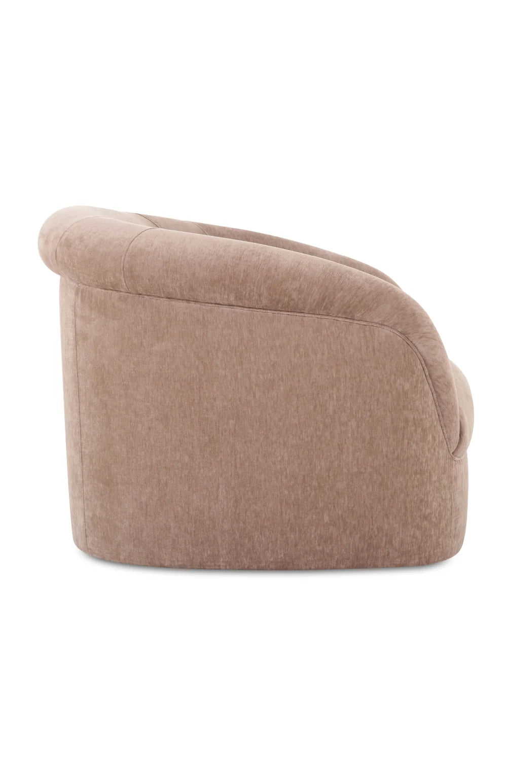 Luxury Velvet Rolled Arm Lounge Chair Modern Italian Style for Villa
