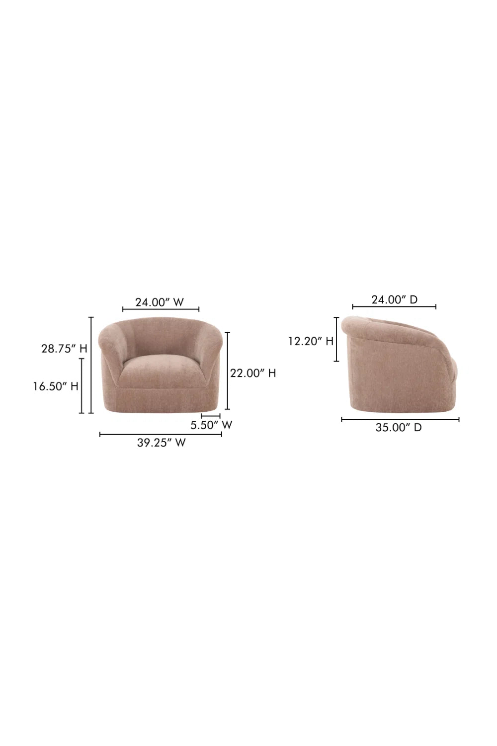 Luxury Velvet Rolled Arm Lounge Chair Modern Italian Style for Villa