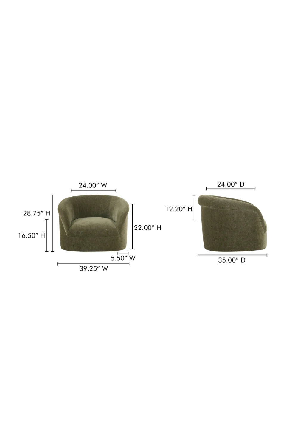 Luxury Velvet Rolled Arm Lounge Chair Modern Italian Style for Villa