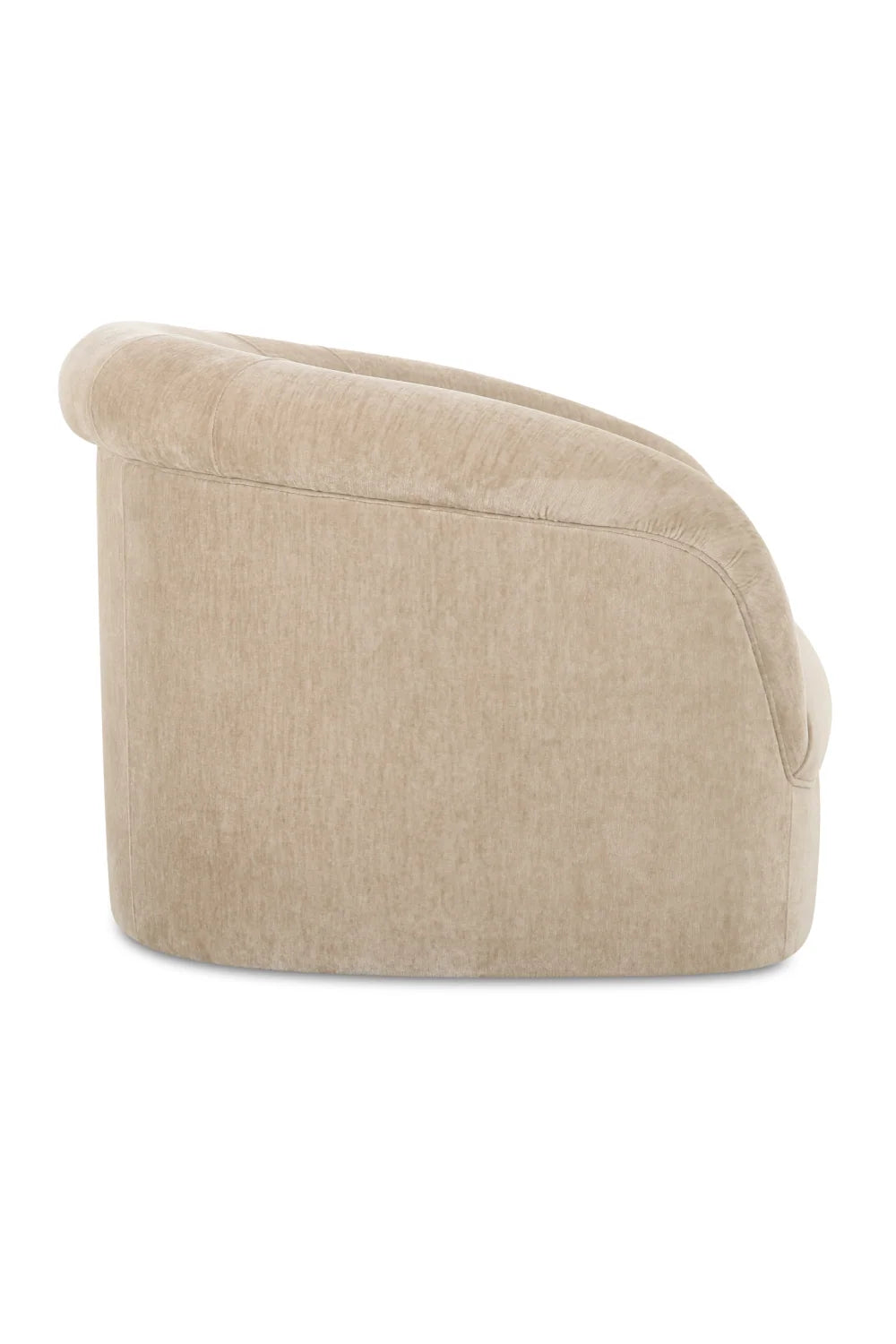 Luxury Velvet Rolled Arm Lounge Chair Modern Italian Style for Villa
