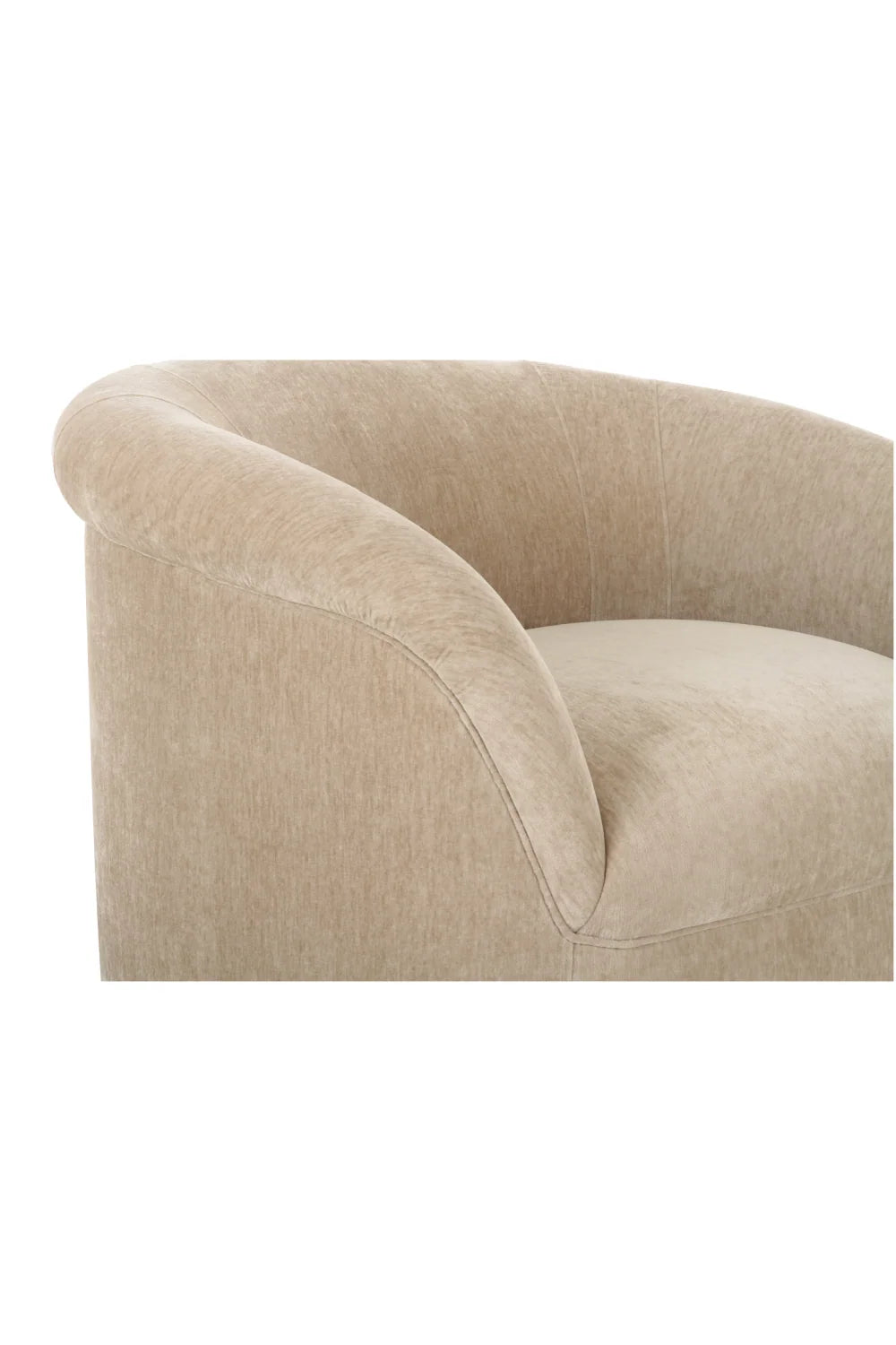 Luxury Velvet Rolled Arm Lounge Chair Modern Italian Style for Villa