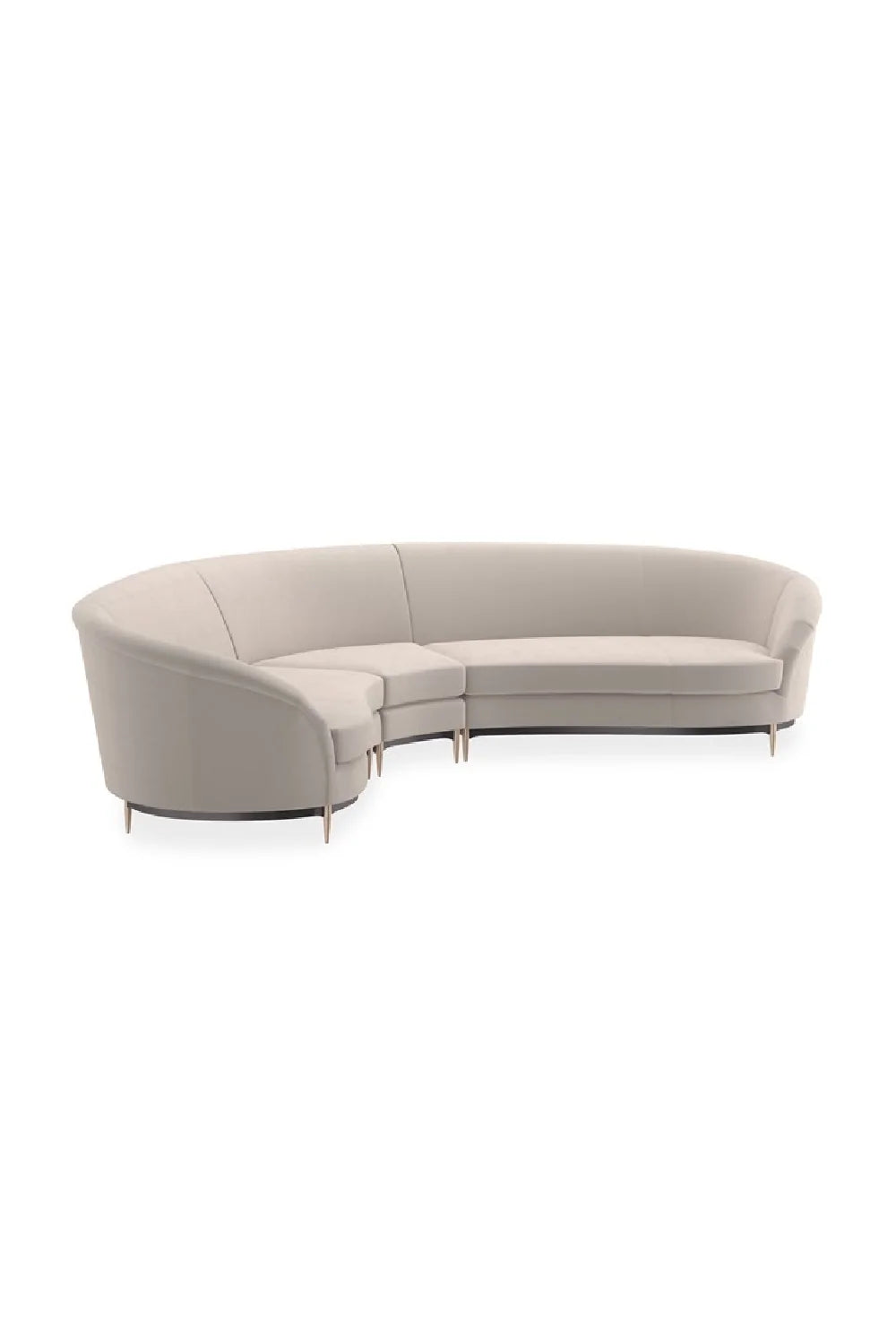 Luxury Velvet Sectional Sofa Modern Italian Style for Villa