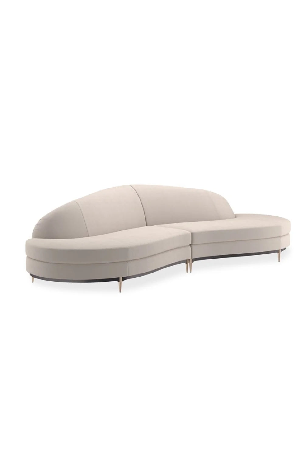 Luxury Velvet Sectional Sofa Modern Italian Style for Villa