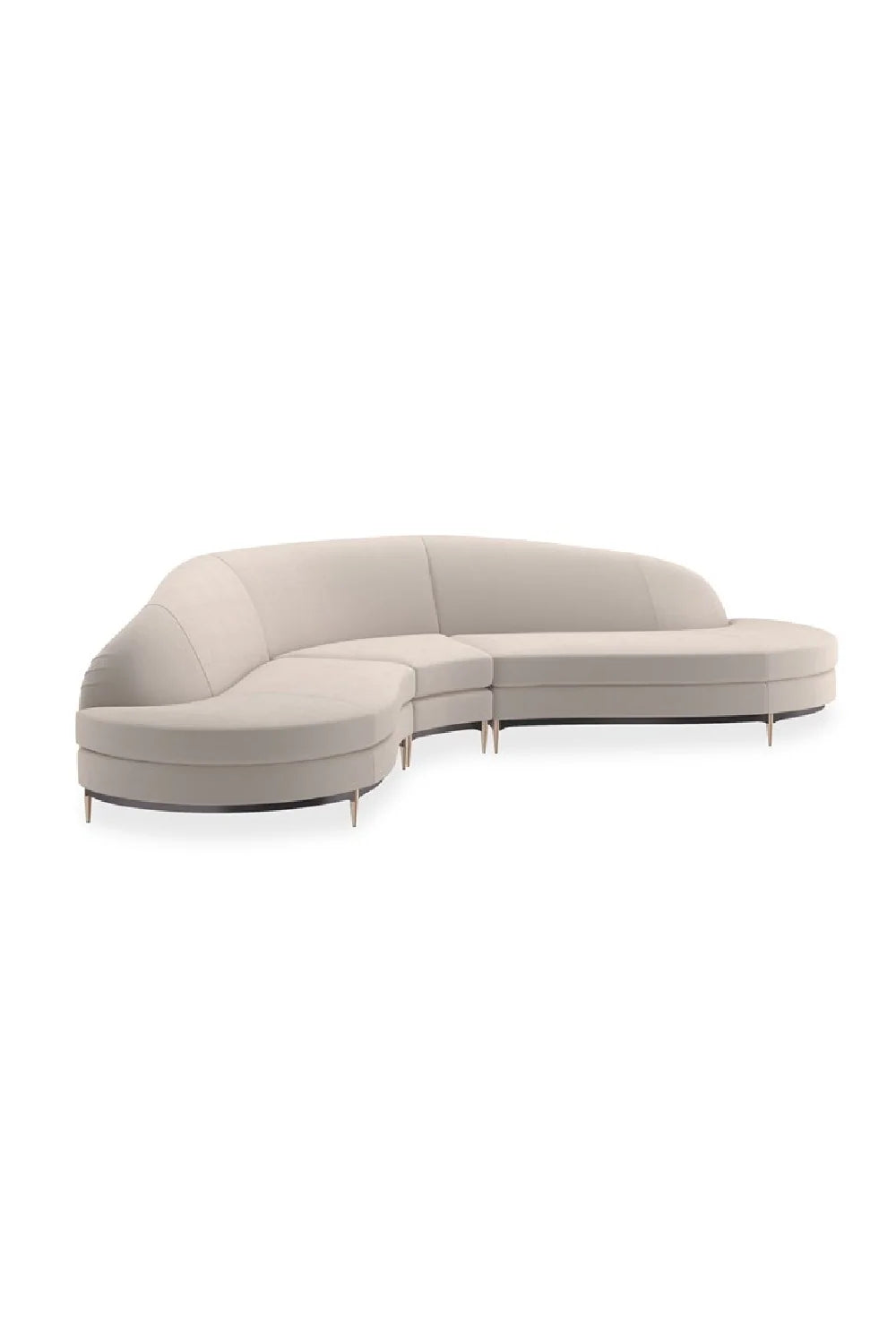 Luxury Velvet Sectional Sofa Modern Italian Style for Villa