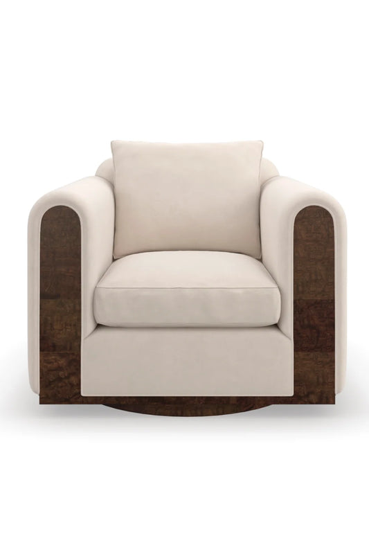 Luxury Velvet Swivel Lounge Chair Modern Italian Style for Villa