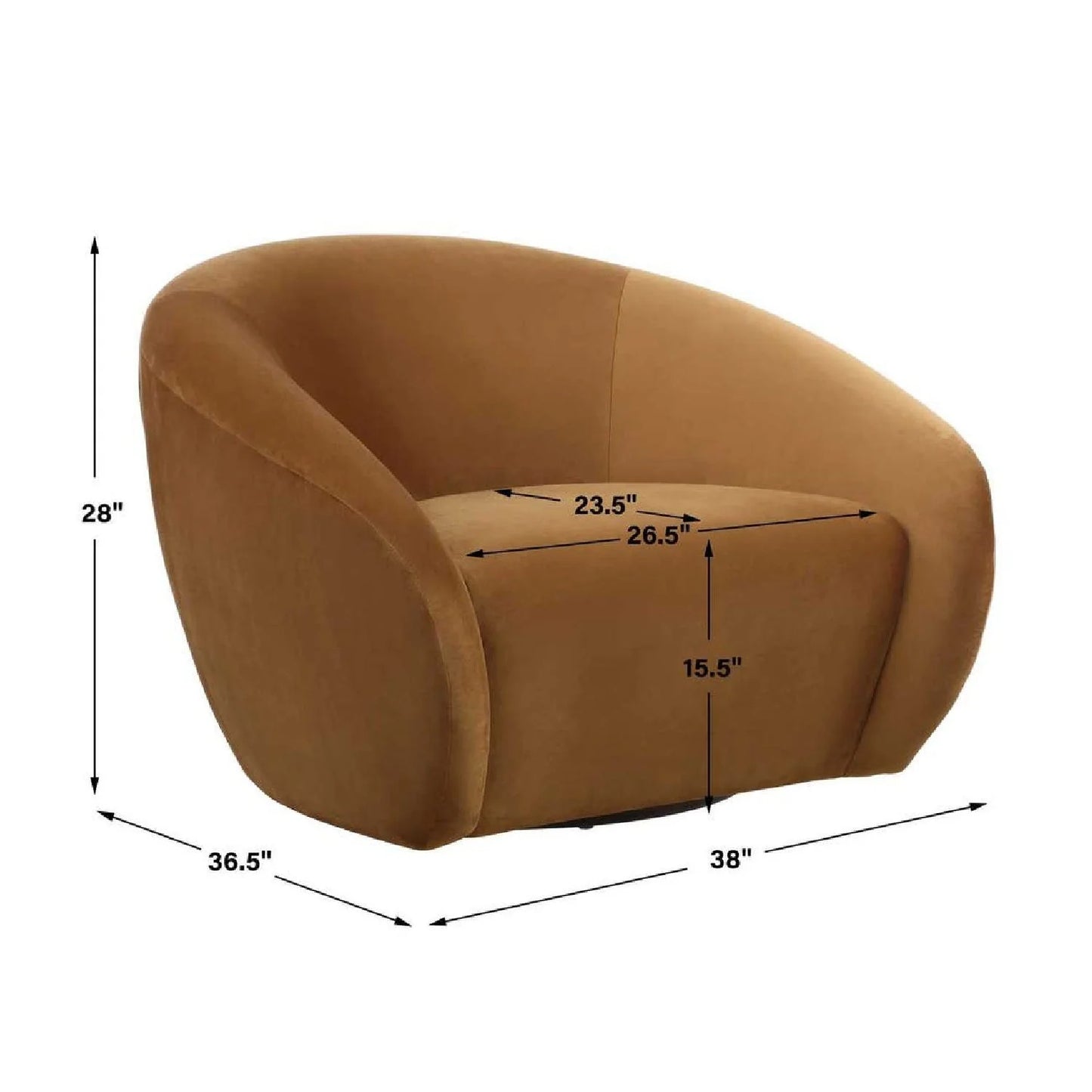 Luxury Velvet Swivel Lounge Chair Modern Italian Style for Villa