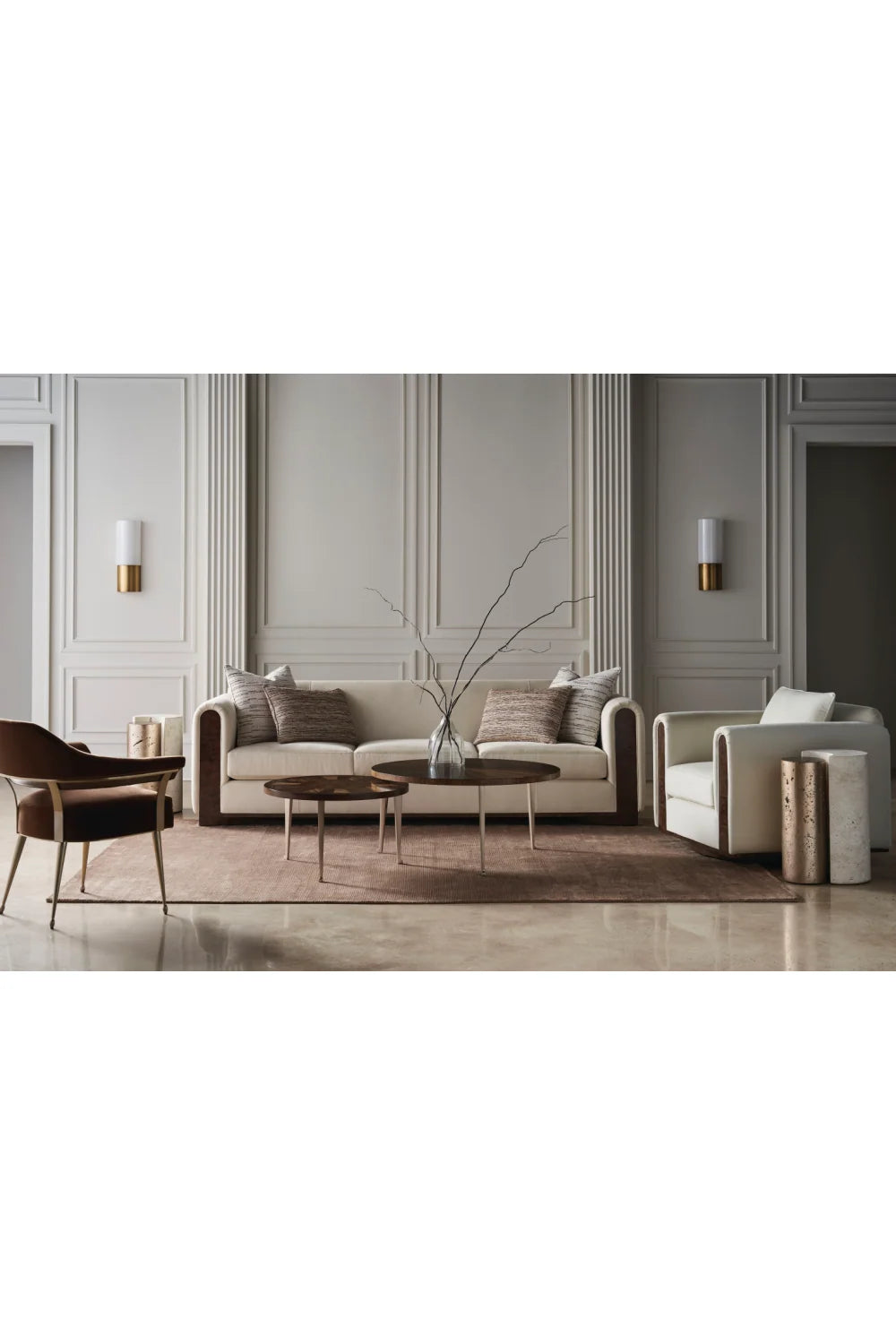 Luxury Velvet Swivel Lounge Chair Modern Italian Style for Villa