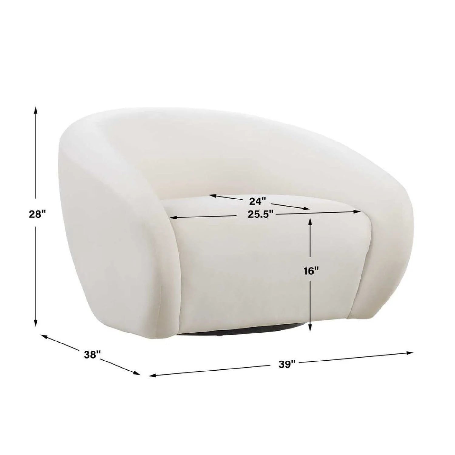 Luxury Velvet Swivel Lounge Chair Modern Italian Style for Villa