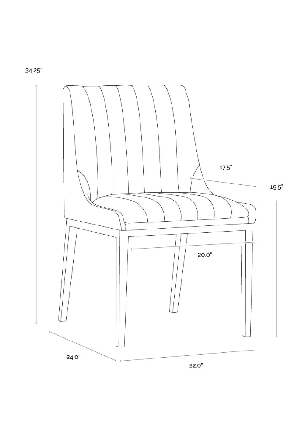 Luxury Vertical Stitched Dining Chair European Style for Villa