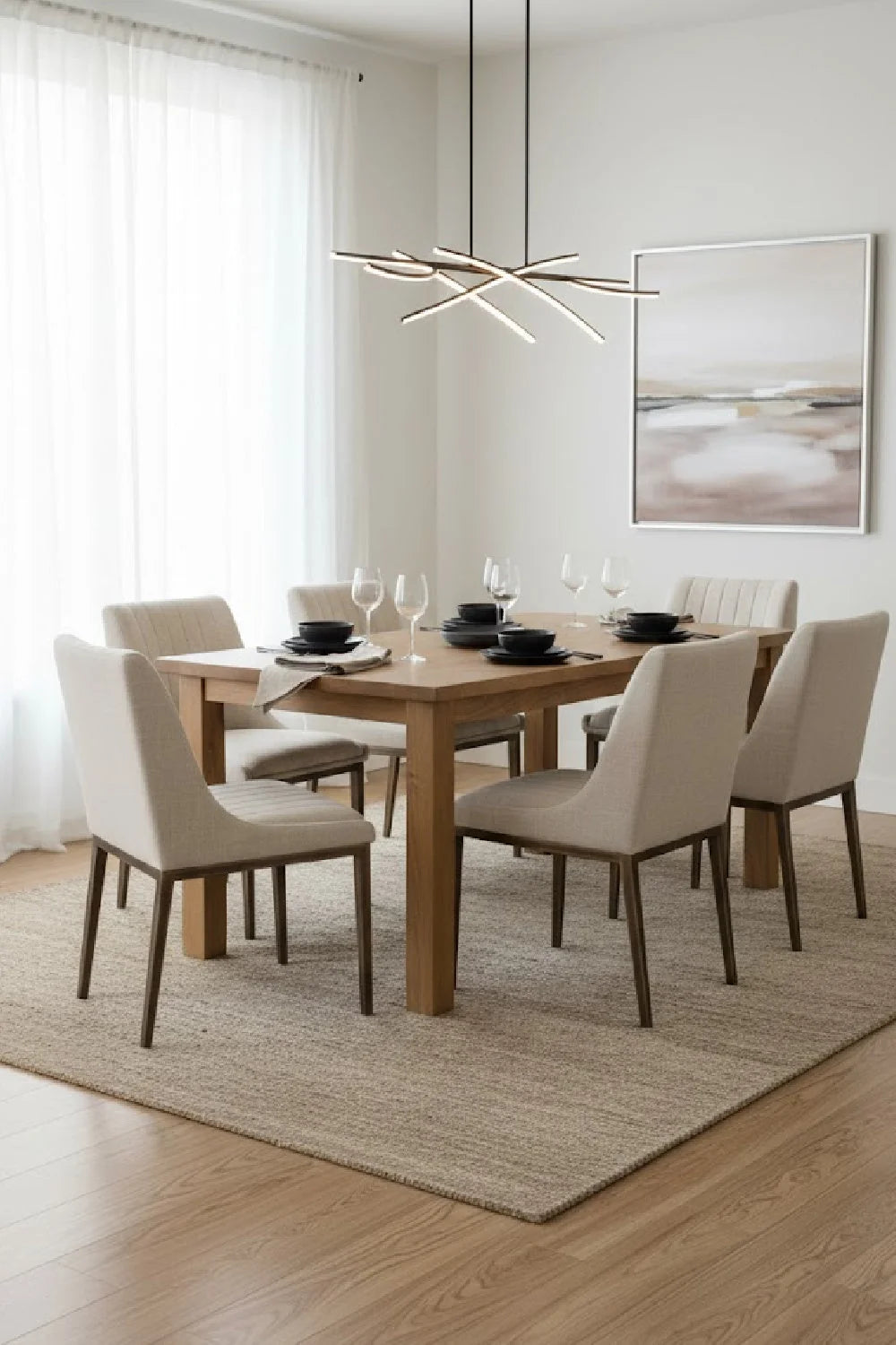 Luxury Vertical Stitched Dining Chair European Style for Villa