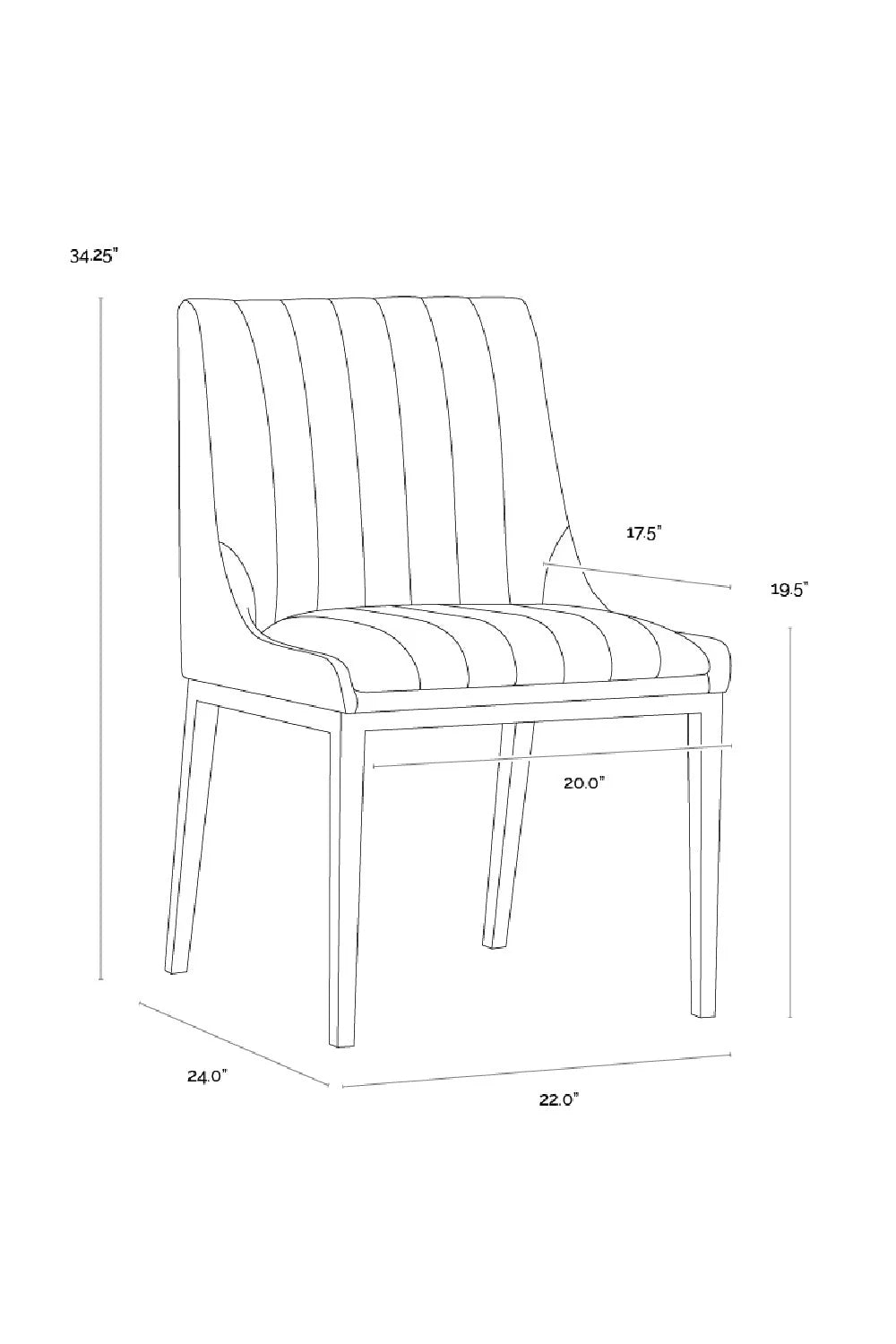 Luxury Vertical Stitched Dining Chair European Style for Villa
