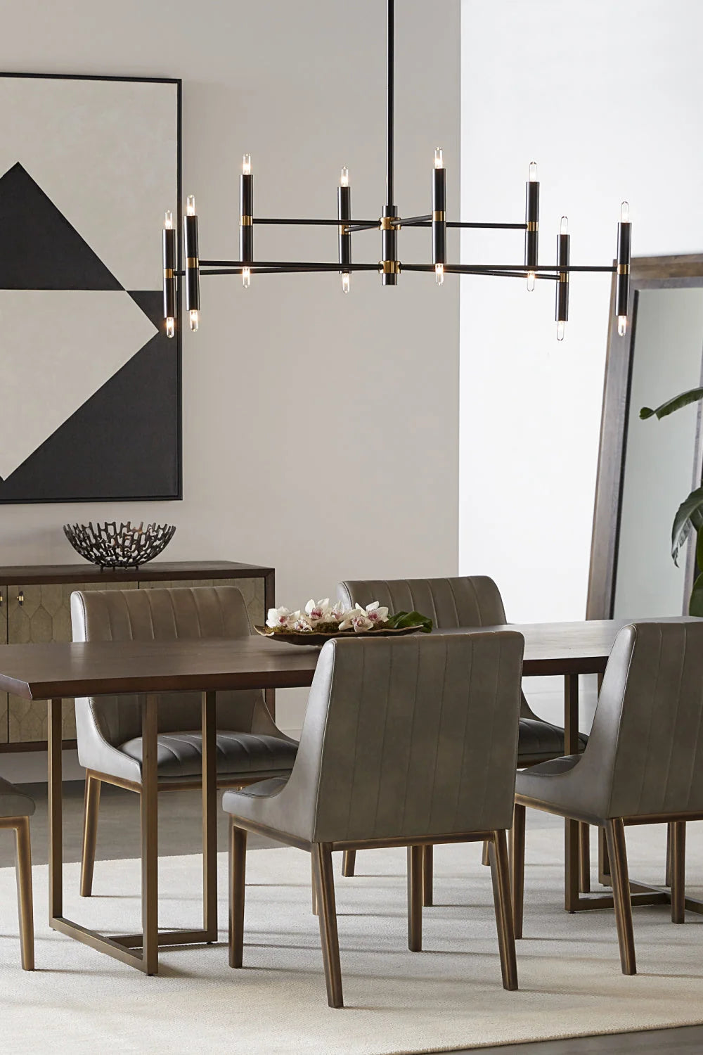 Luxury Vertical Stitched Dining Chair European Style for Villa