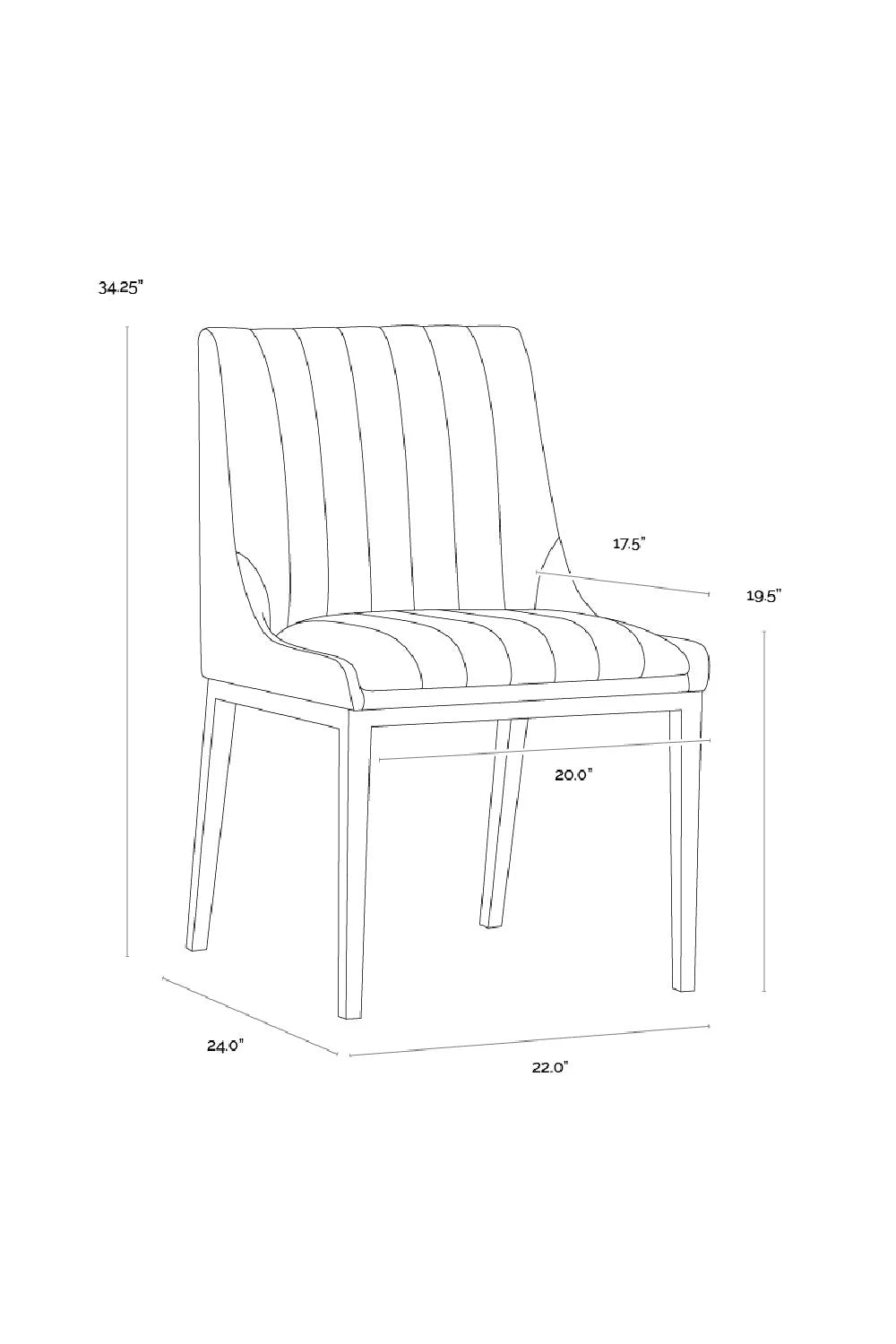 Luxury Vertical Stitched Dining Chair European Style for Villa