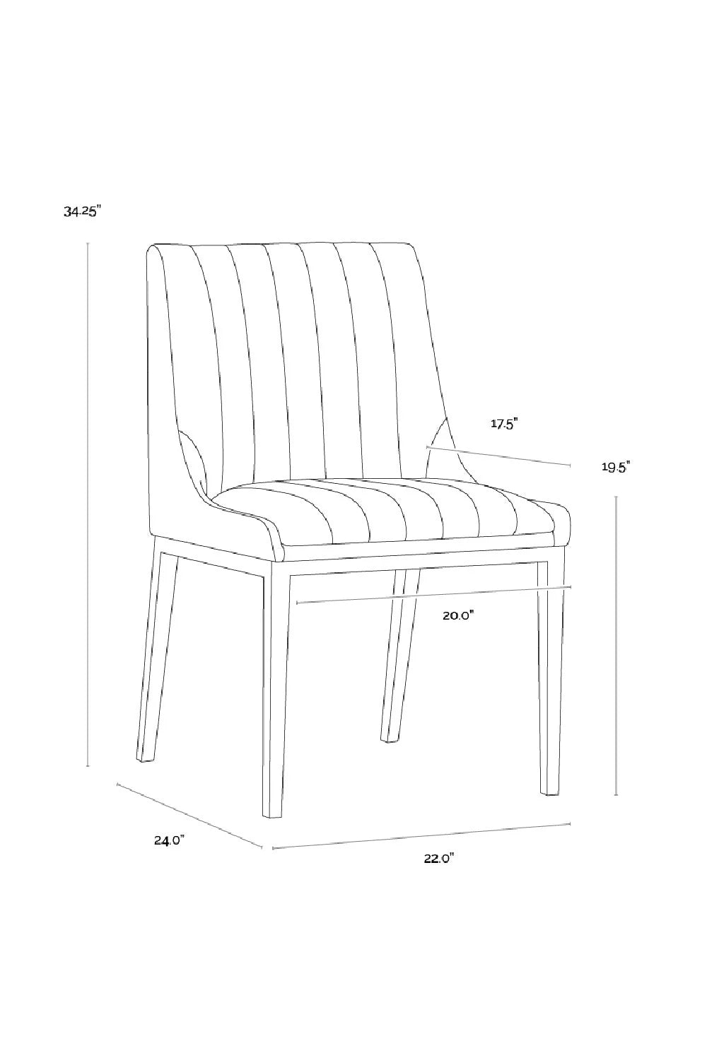 Luxury Vertical Stitched Dining Chair European Style for Villa