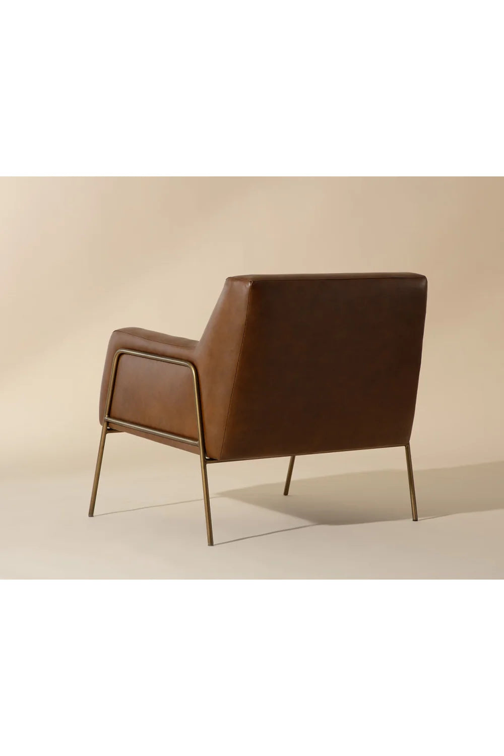 Luxury Vintage Brown Leather Lounge Chair Modern Italian Style for Villa