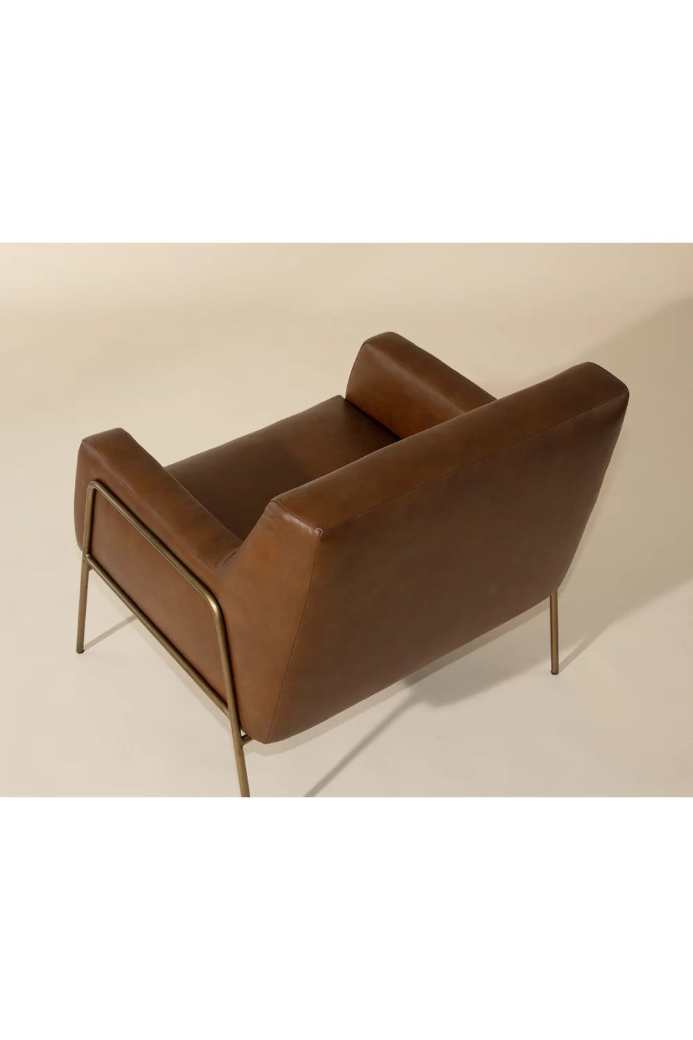 Luxury Vintage Brown Leather Lounge Chair Modern Italian Style for Villa