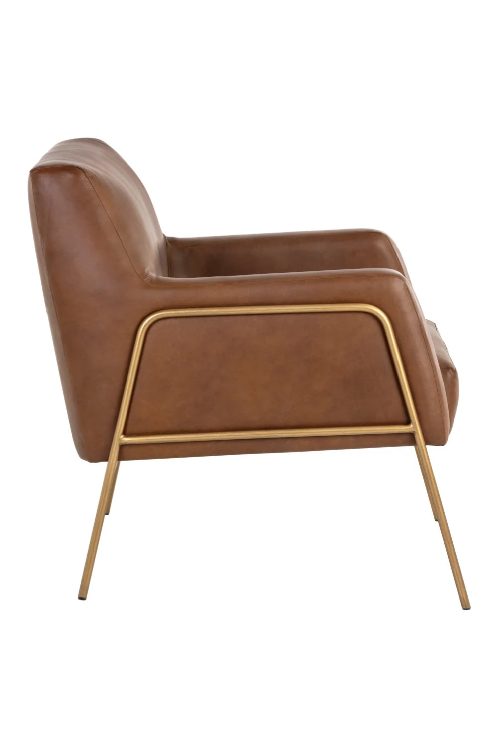 Luxury Vintage Brown Leather Lounge Chair Modern Italian Style for Villa