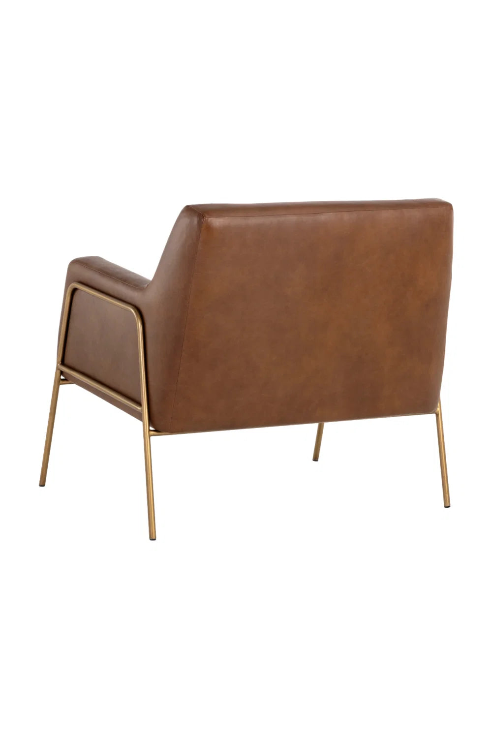Luxury Vintage Brown Leather Lounge Chair Modern Italian Style for Villa