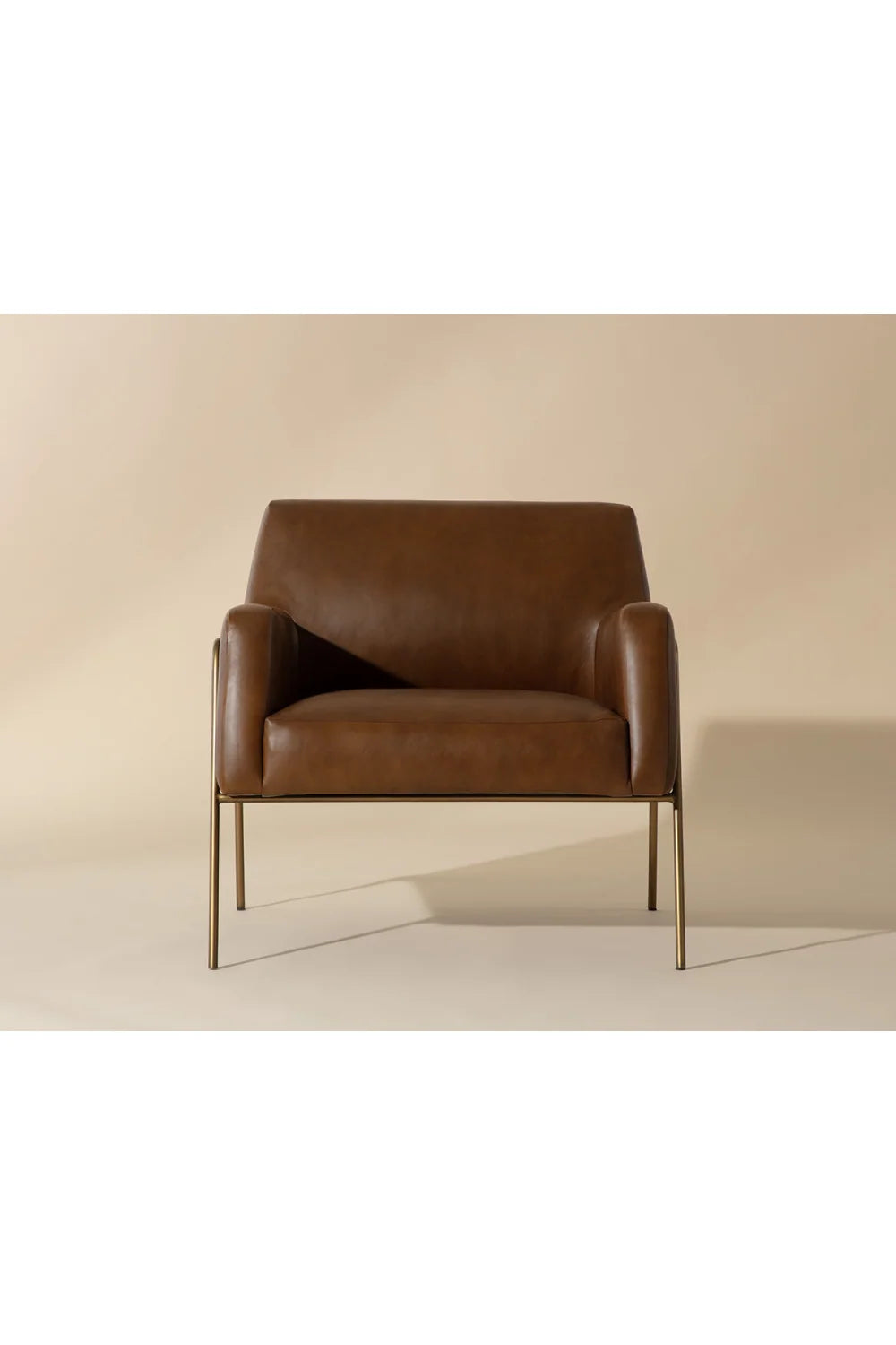 Luxury Vintage Brown Leather Lounge Chair Modern Italian Style for Villa