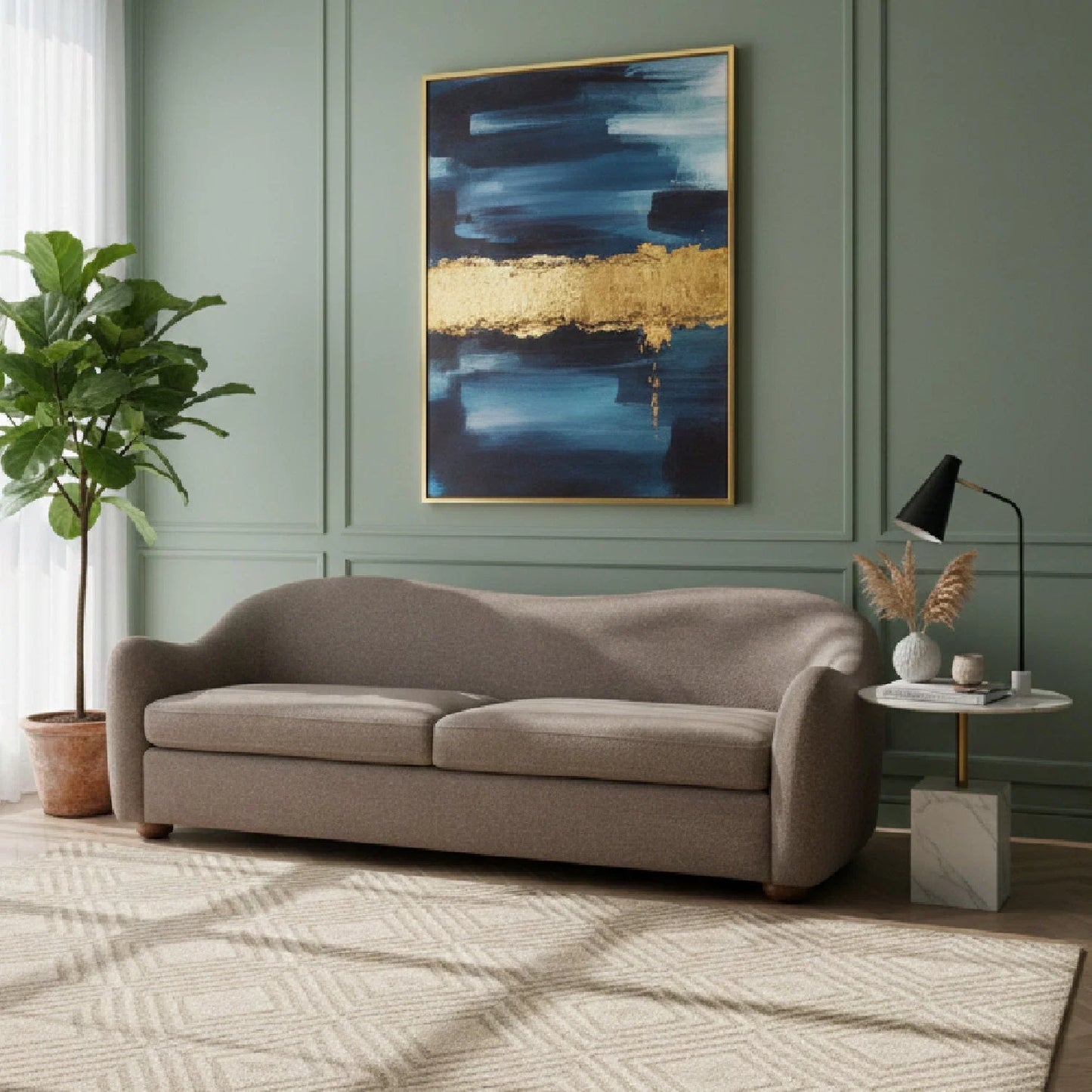 Luxury Vintage Inspired Fabric Sofa Modern Italian Style for Villa